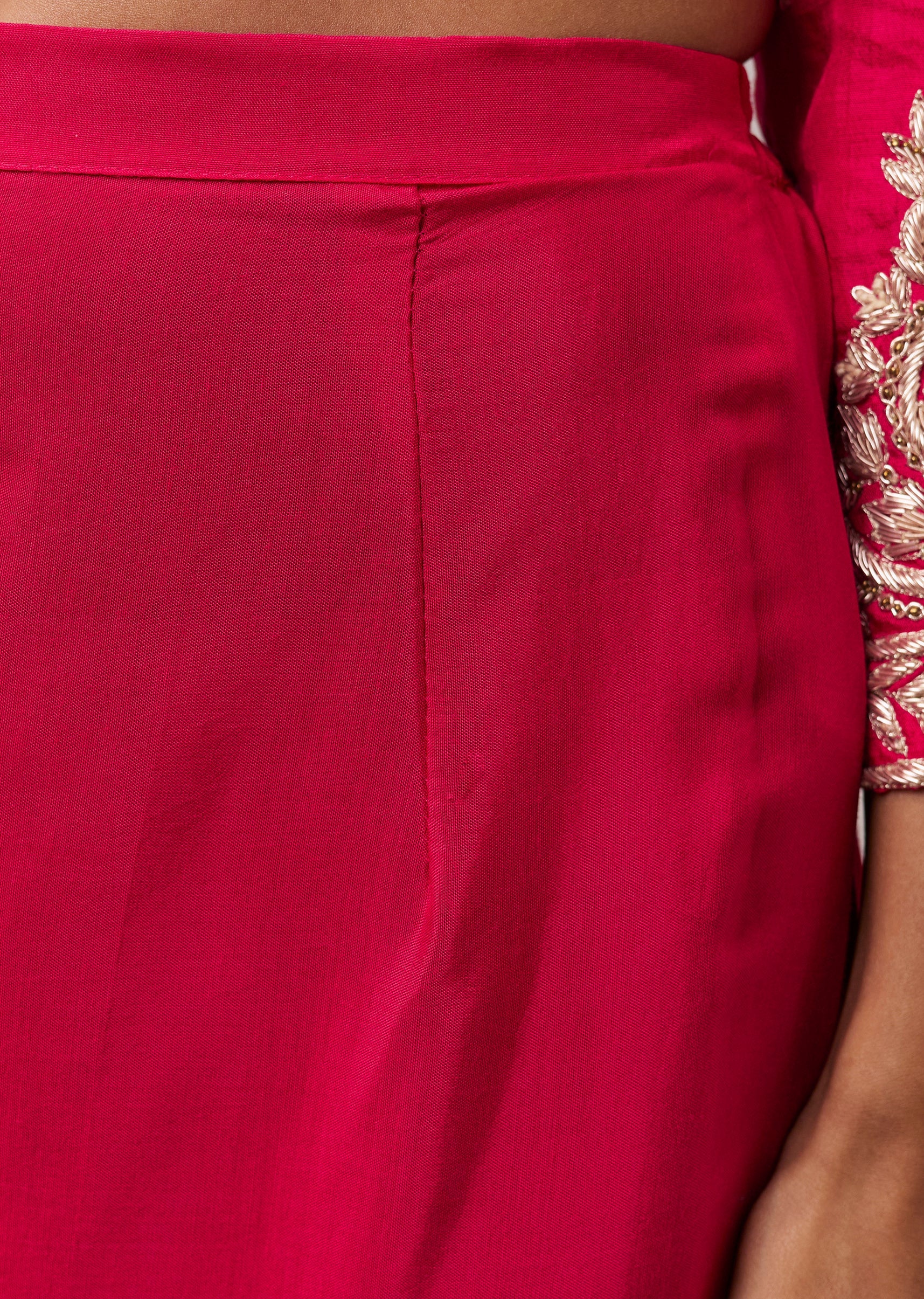 Pink Dola Silk Zardozi Embellished Anarkali Set - Image 6