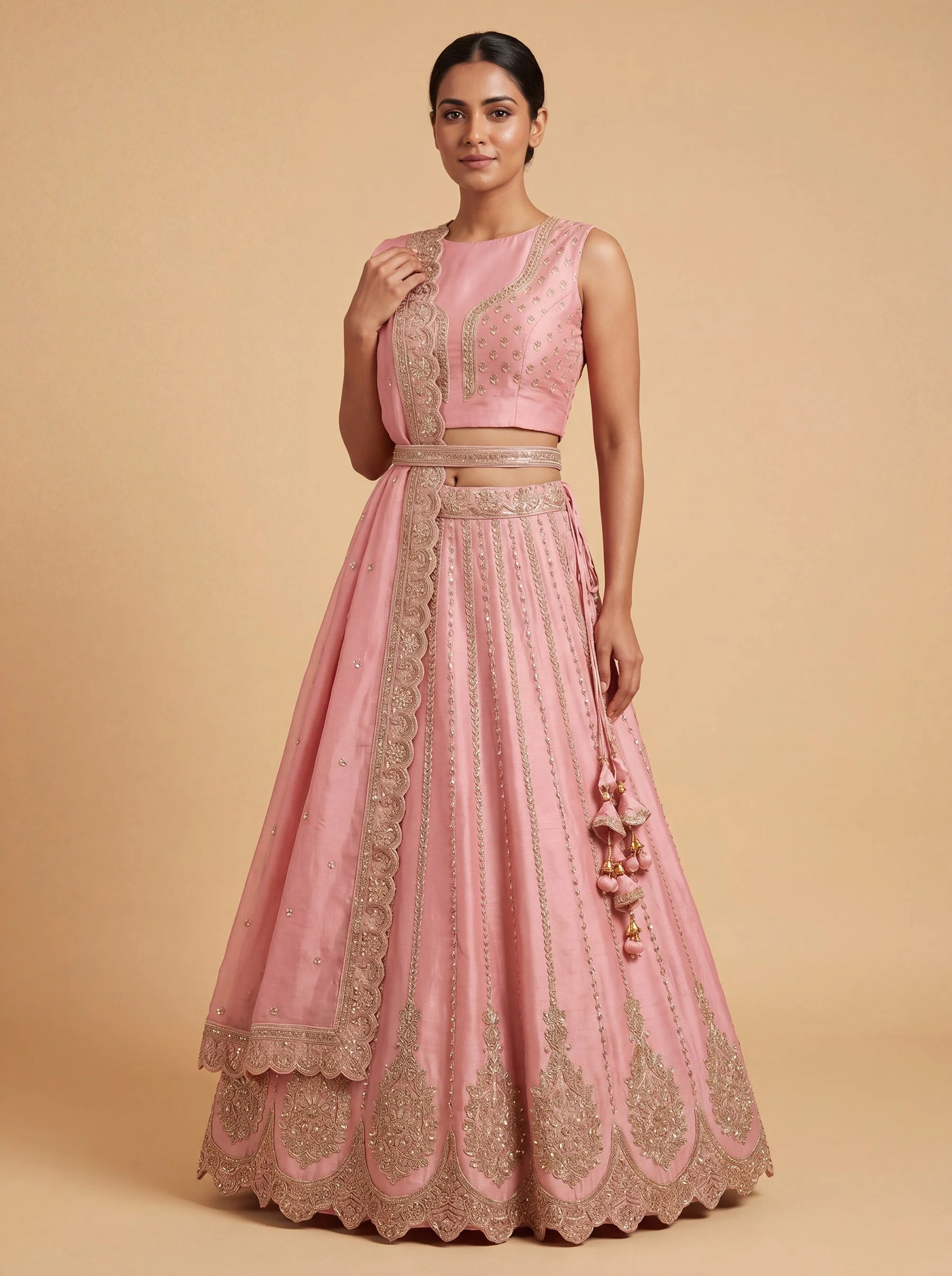 Pink Feminine Heritage Lehenga