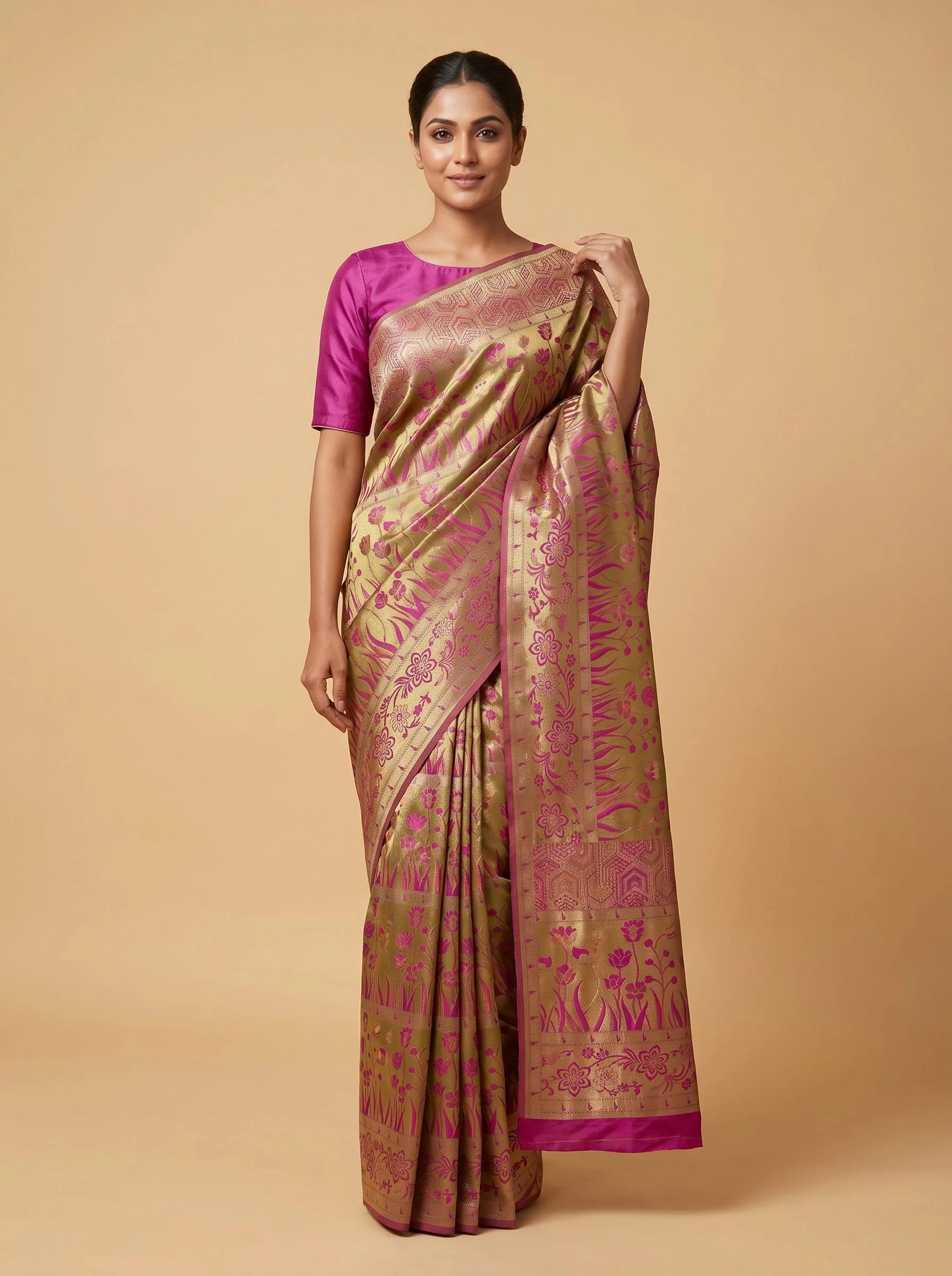 Pink Fine Flow Handloom Saree