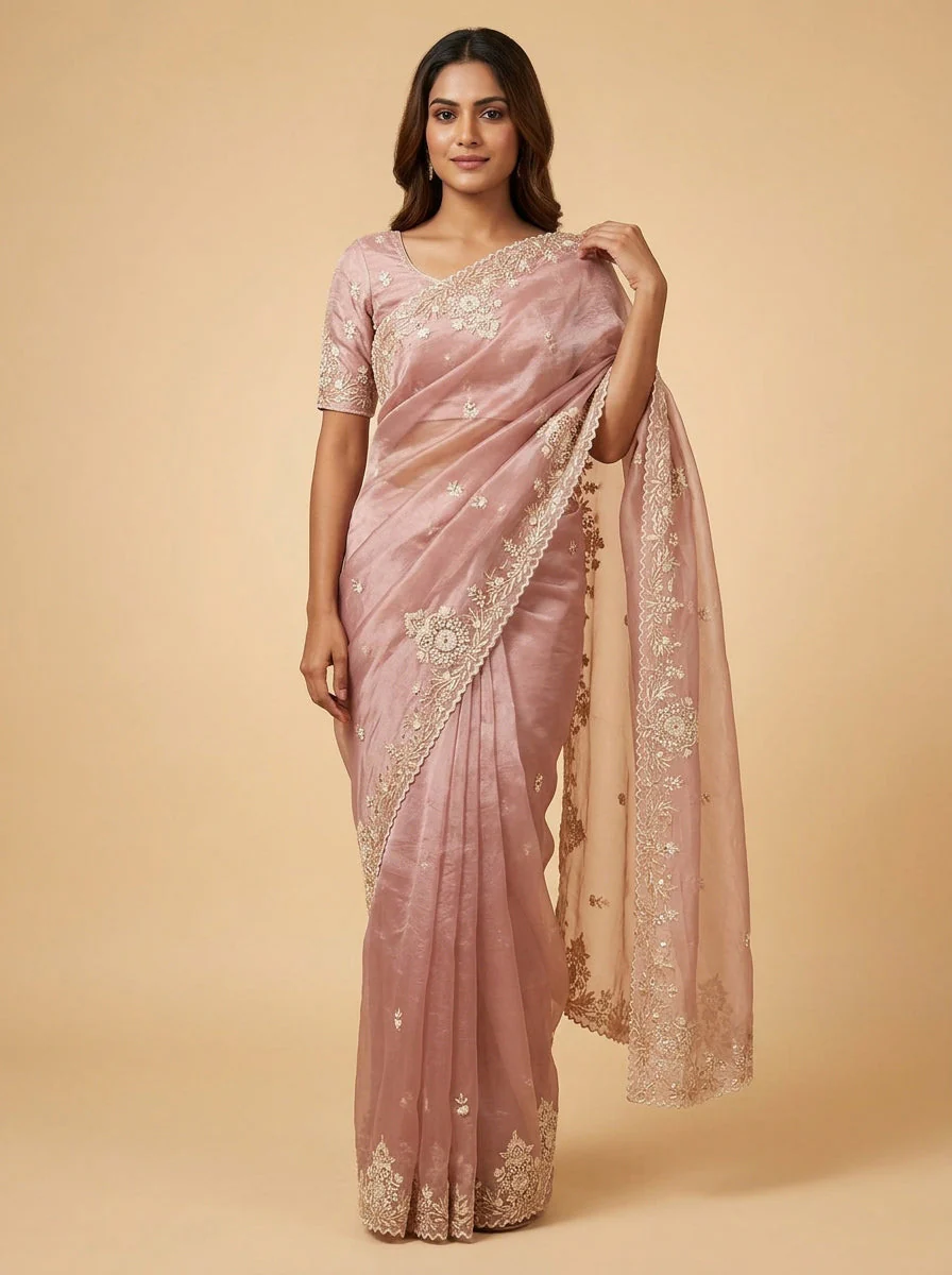 Pink Gentle Soft-Tone Saree