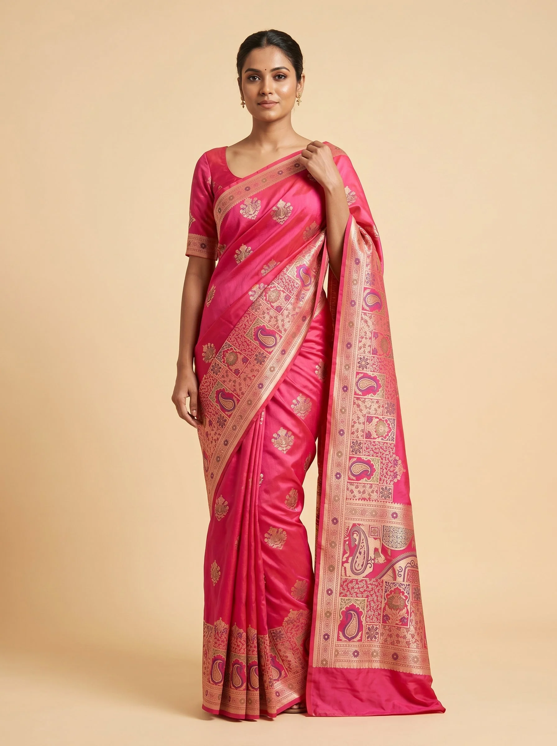 Pink Glowrise Handloom Saree