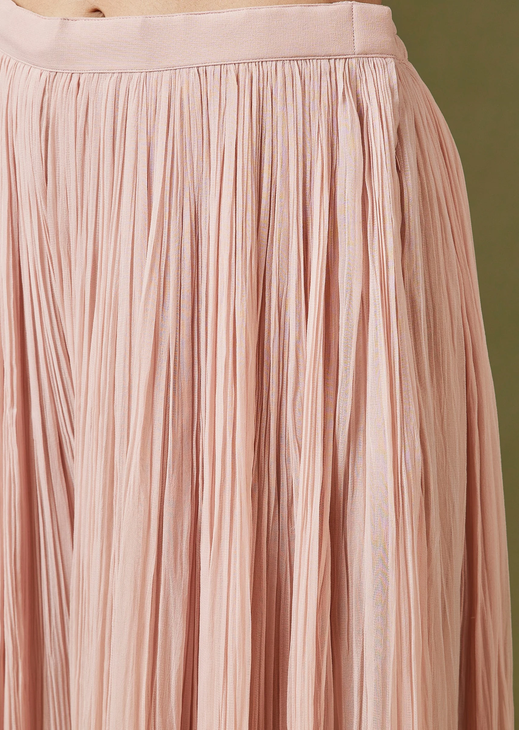 Pink Halter Neck Embellished Peplum Sharara Set - Image 6