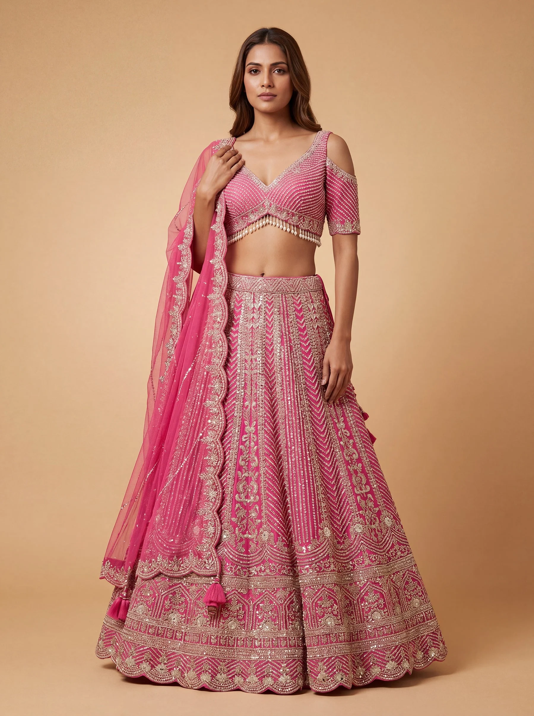 Pink Heritage Embroidered Lehenga