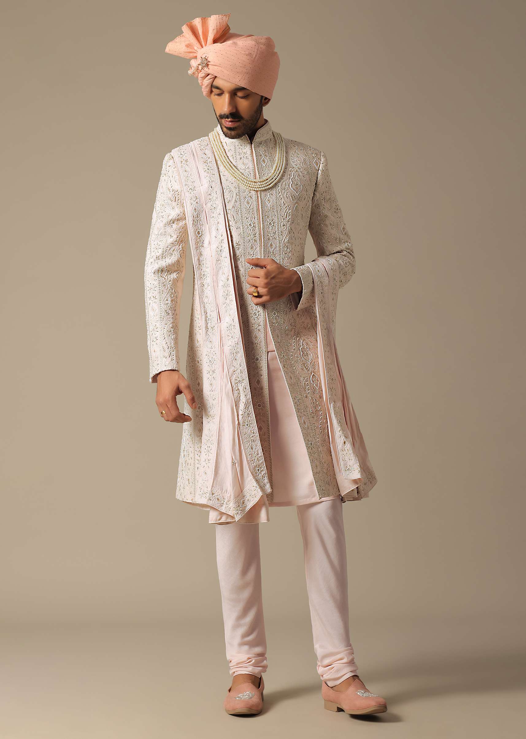 Pink Opulence Sherwani Set For Grooms - Image 2