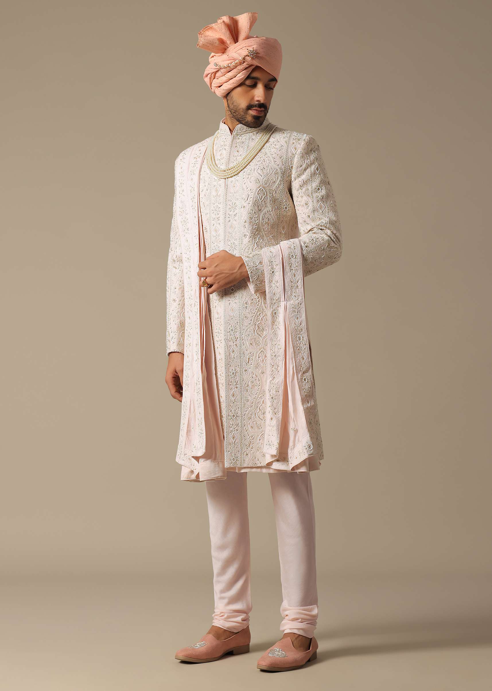 Pink Opulence Sherwani Set For Grooms - Image 4