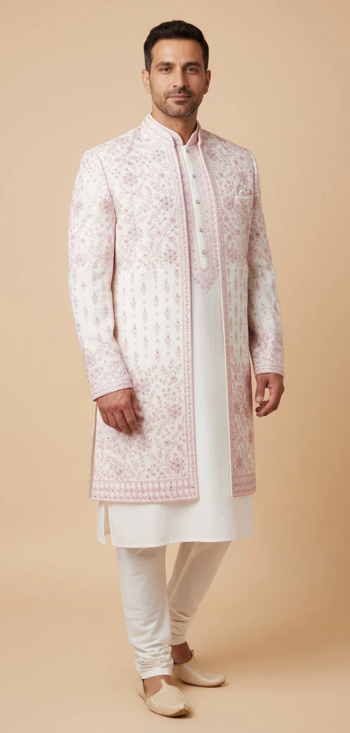 Pink Ornate Sherwani - Image 2