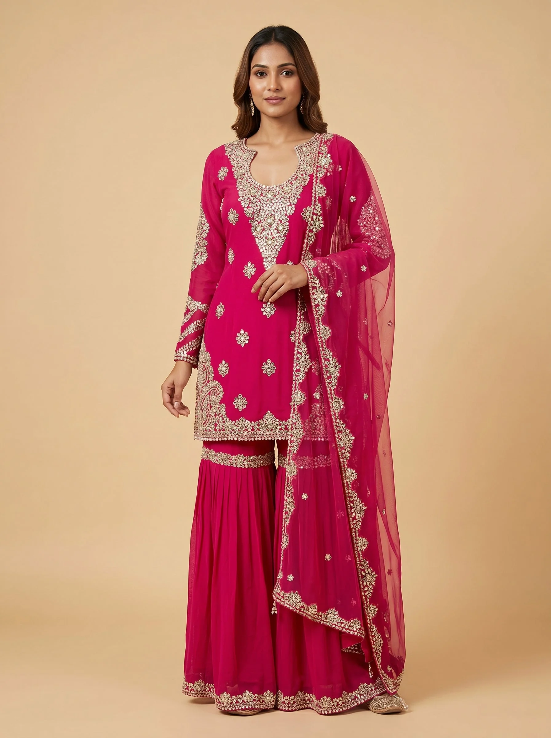 Pink Party Sharara Set Suit