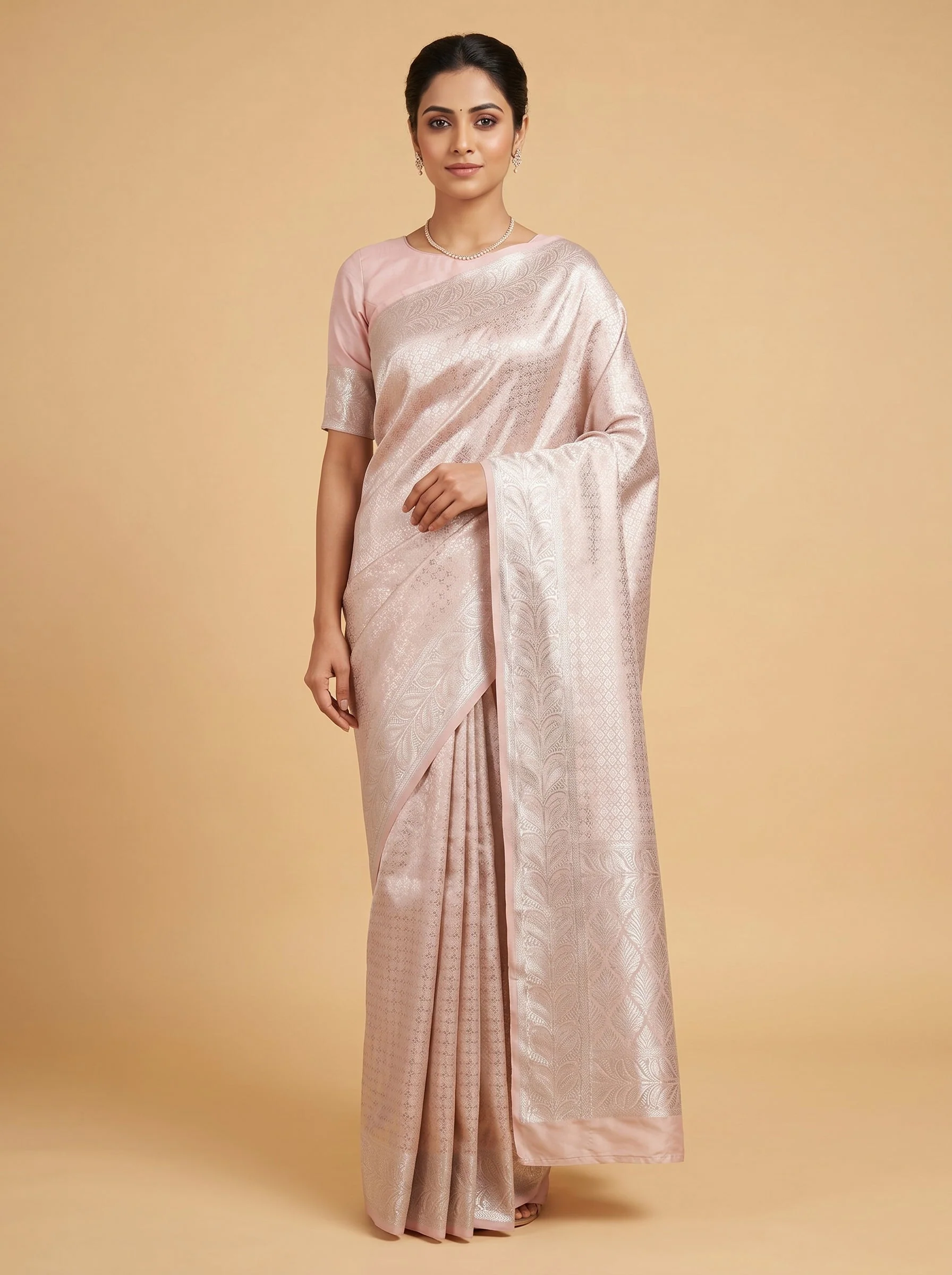 Pink Powdered Blush Handloom Saree
