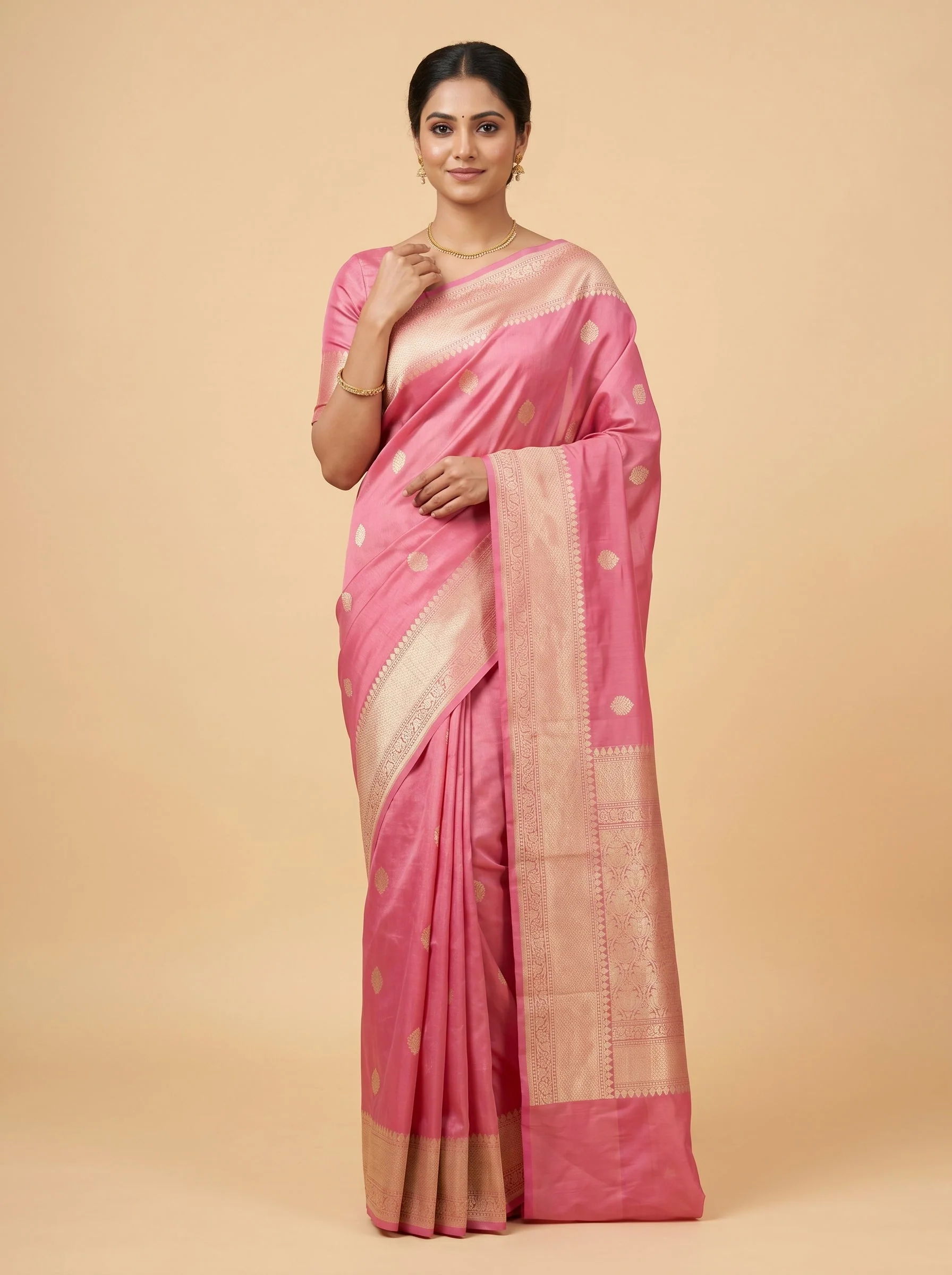 Pink Rosy Elegance Handloom Saree