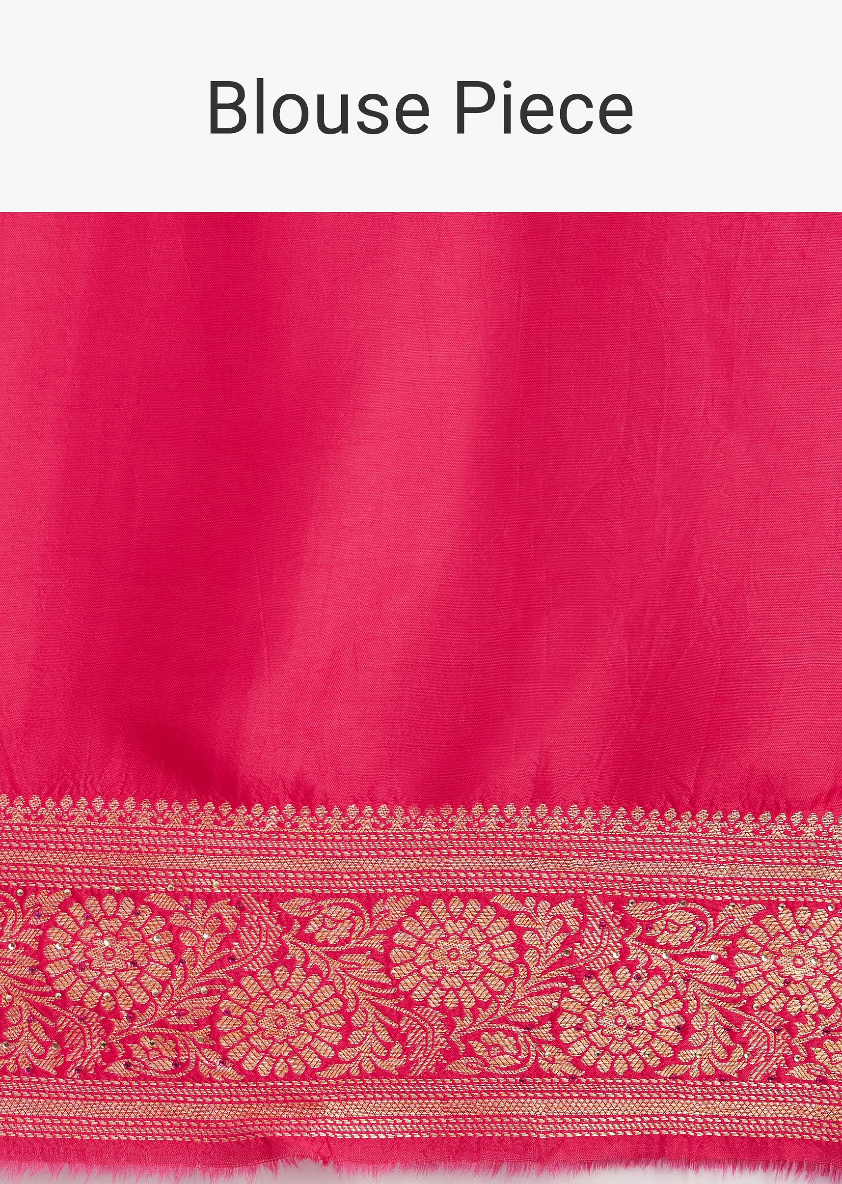 Pink Satin Organza Saree With Floral Jaal Weave - Image 9