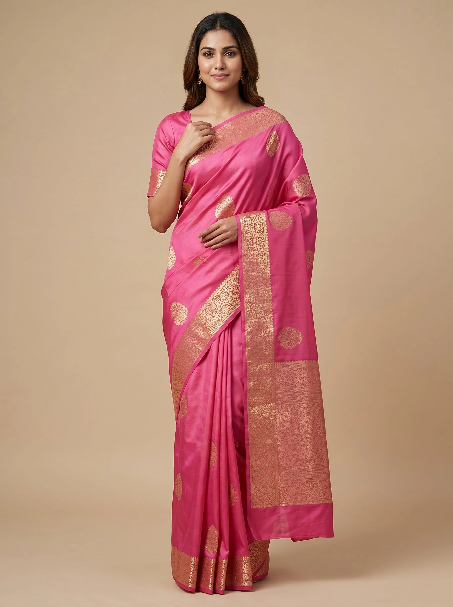 Pink Silk Glow Saree
