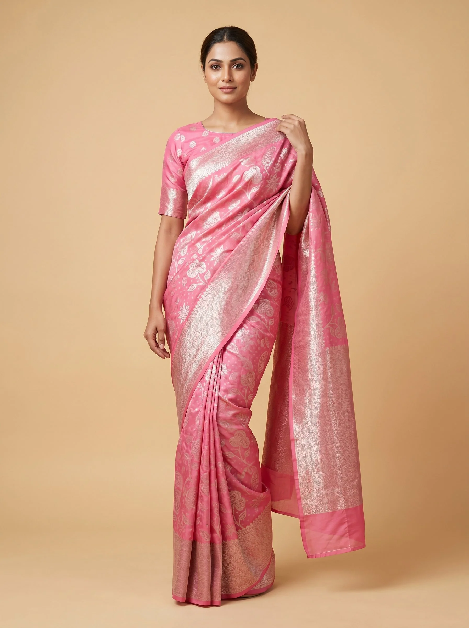Pink Smooth Flow Handloom Saree