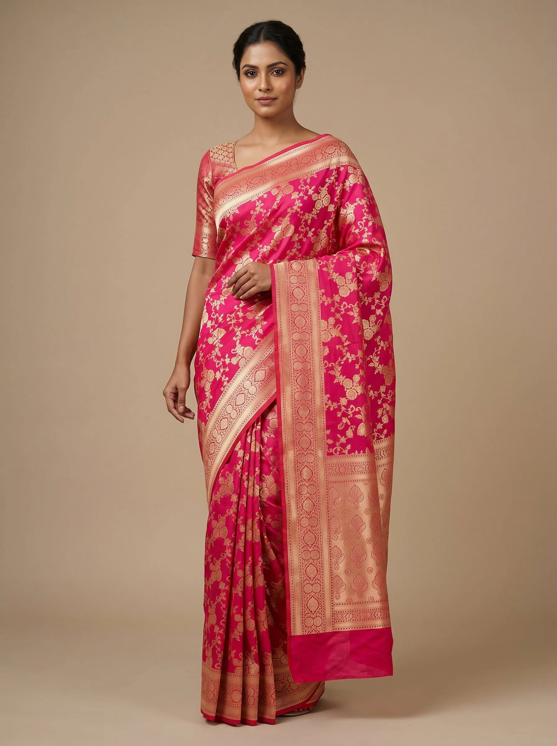 Pink Soft Whisper Handloom Saree