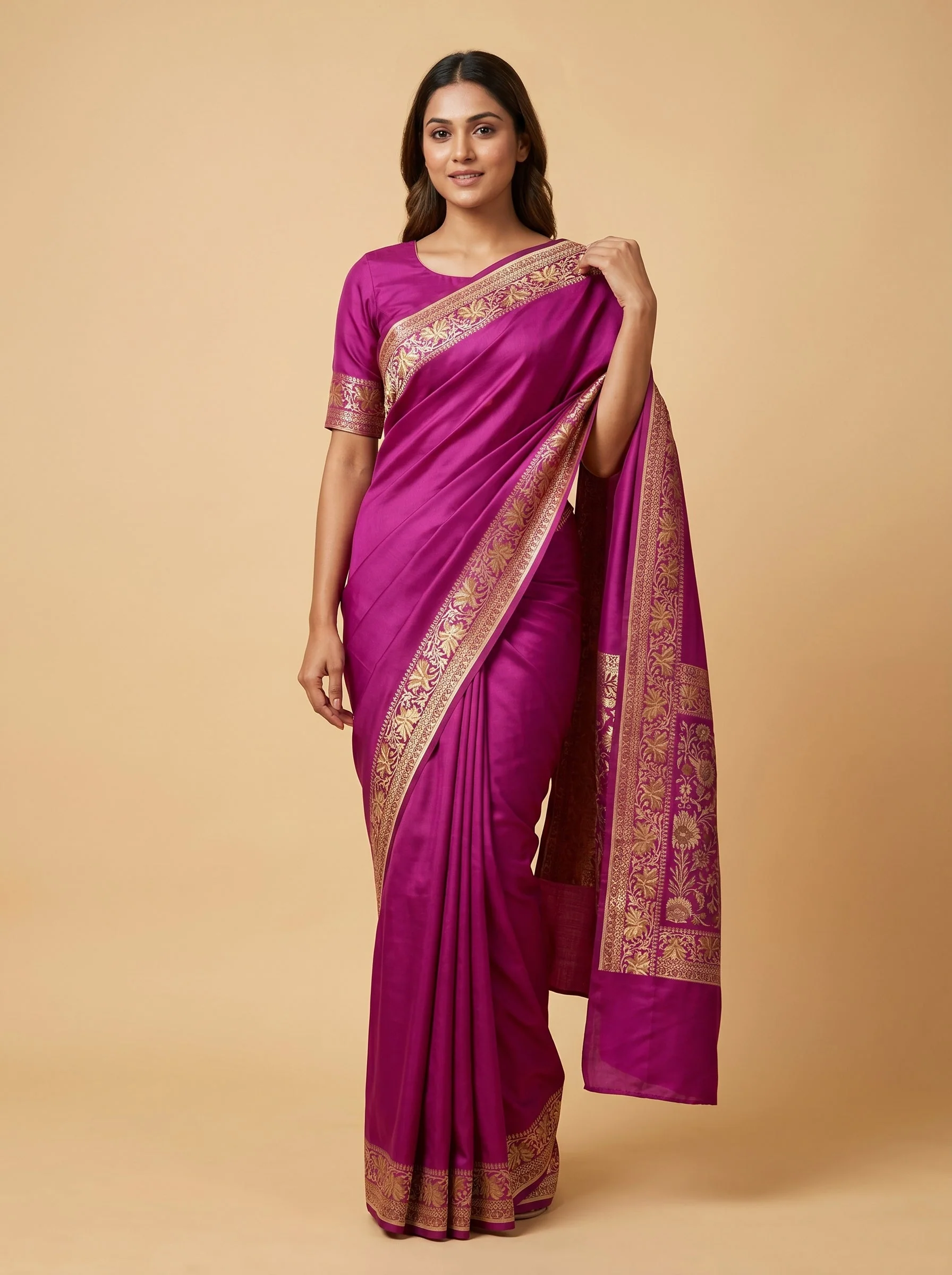 Pink Styled Edge Handloom Saree