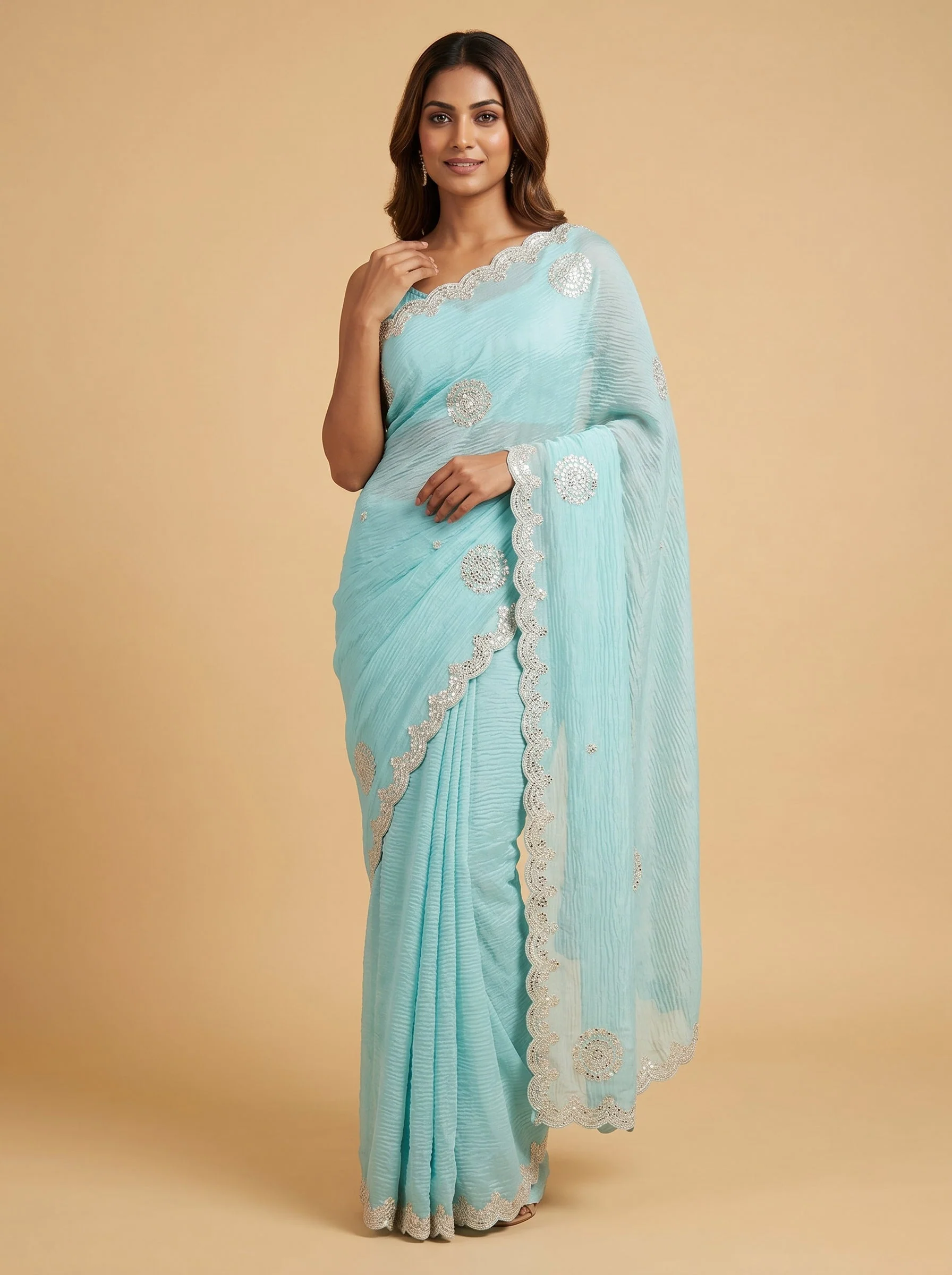 Pista Green Delicate Elegance Saree