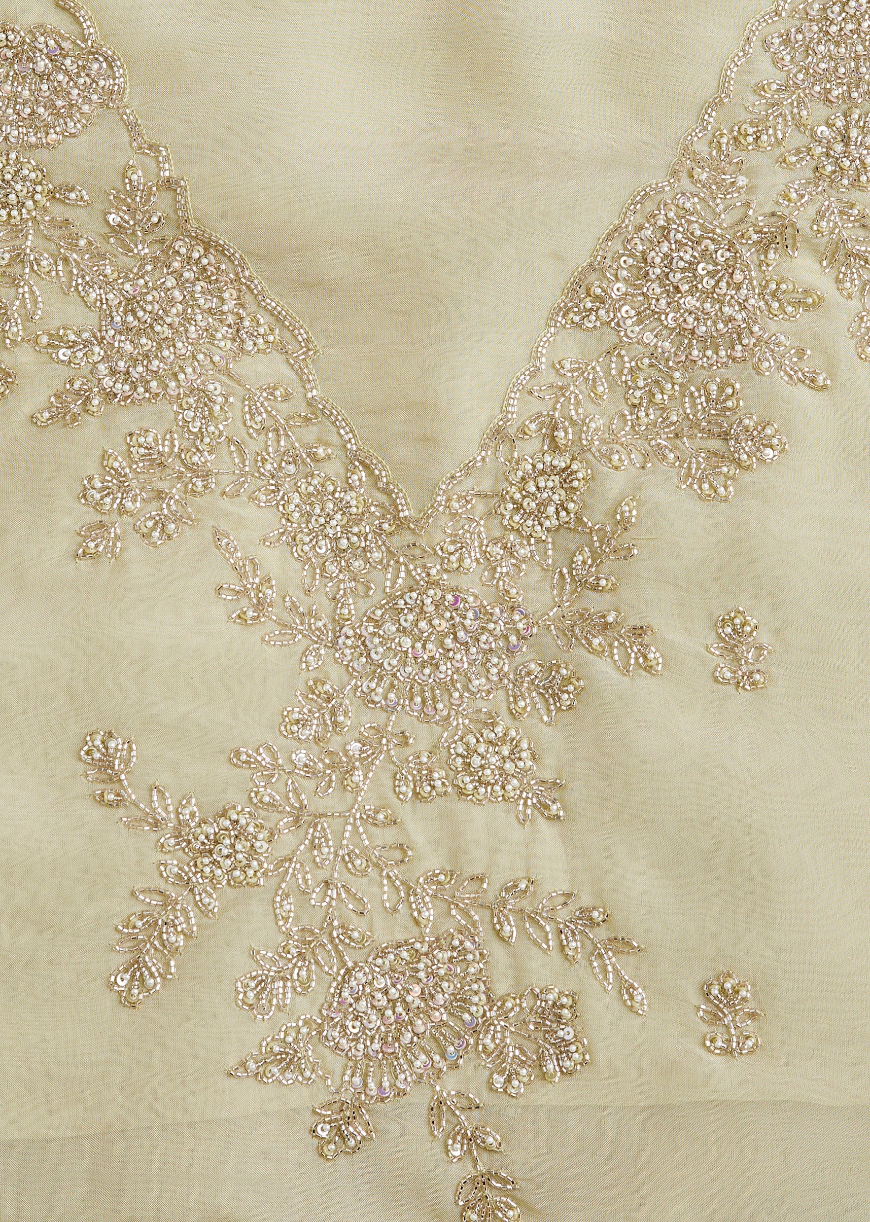 Pista Green Organza Embroidered Dress Material Suit - Image 2
