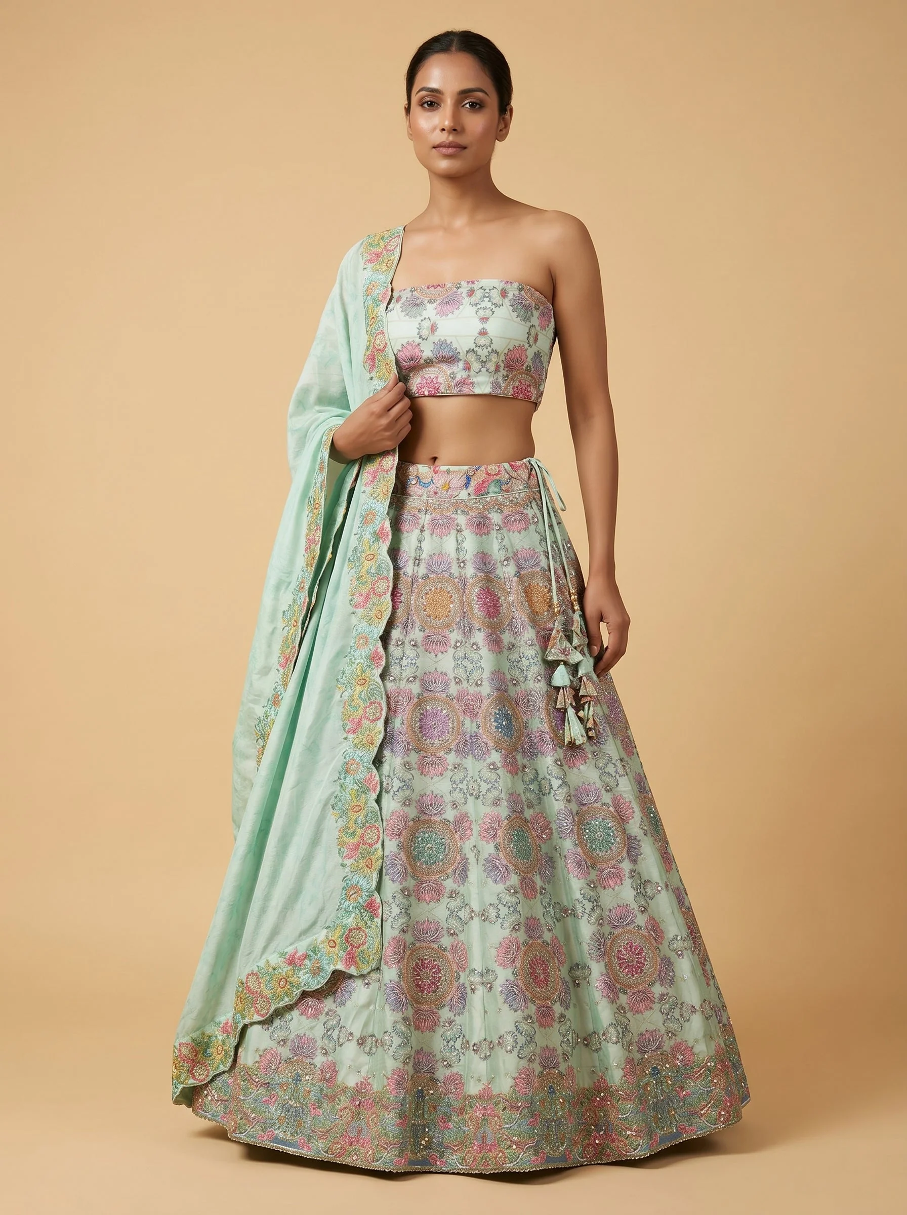 Pista Mint Bridesmaid Lehenga