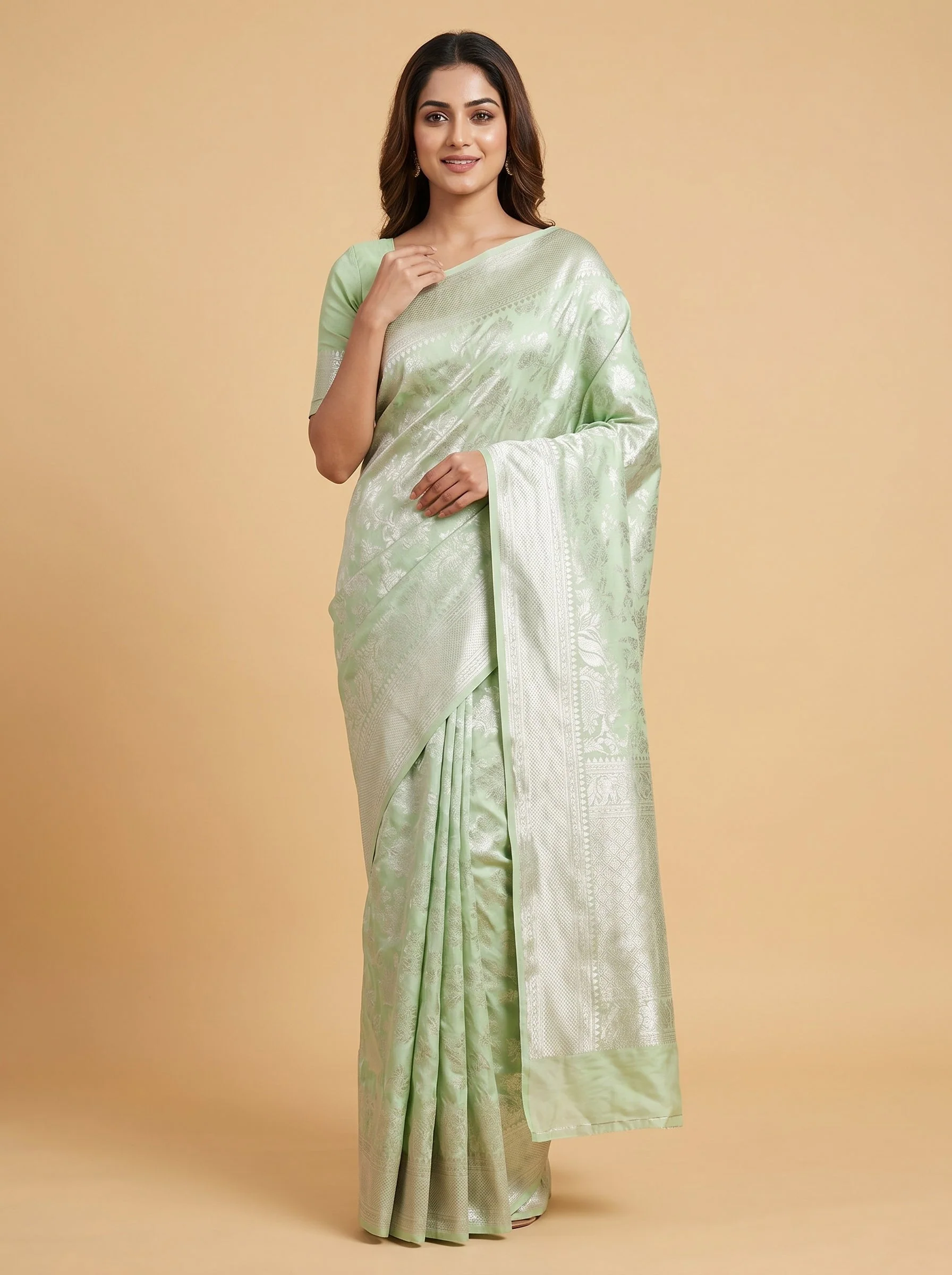 Pista Soft Freshness Handloom Saree