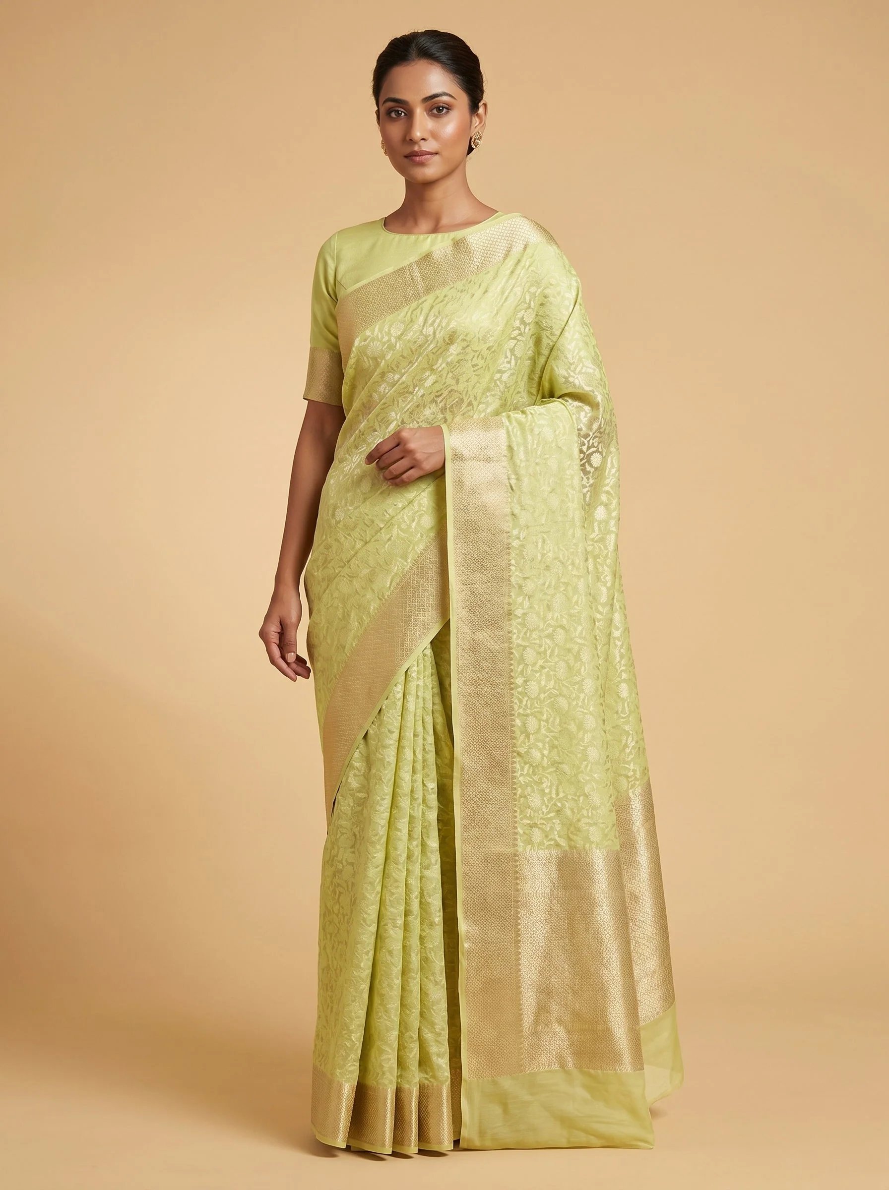 Pista Soft Hue Handloom Saree