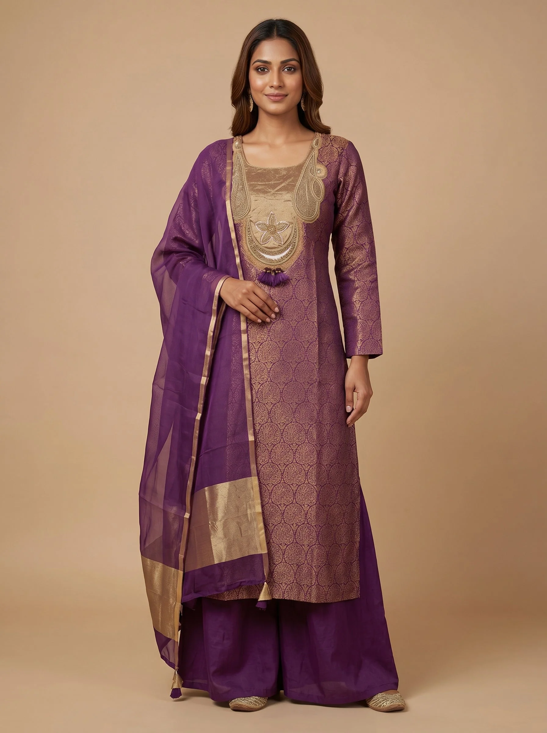 Plum Purple Kurti Pant Set