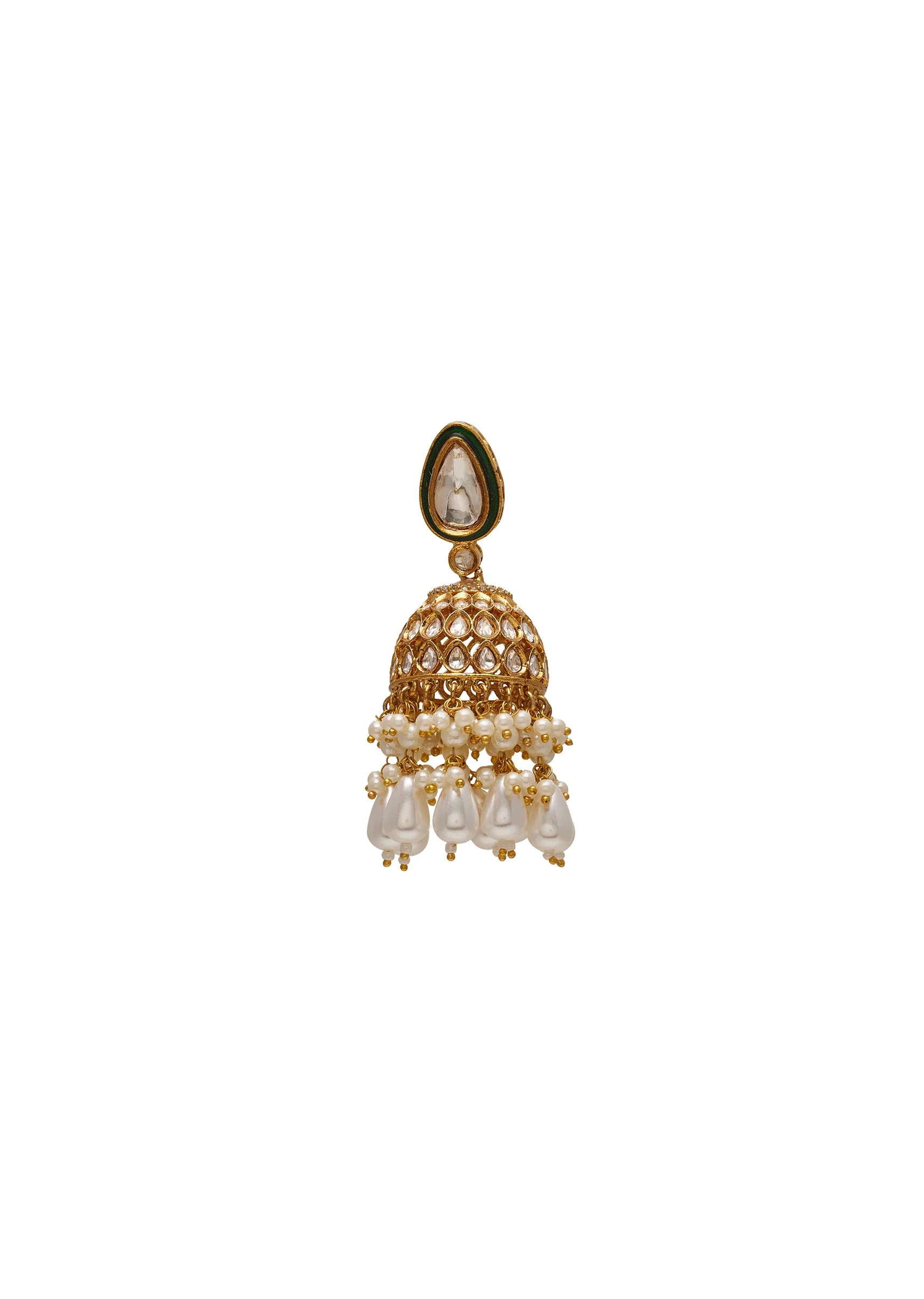 Polki Jhumka Earrings - Image 2
