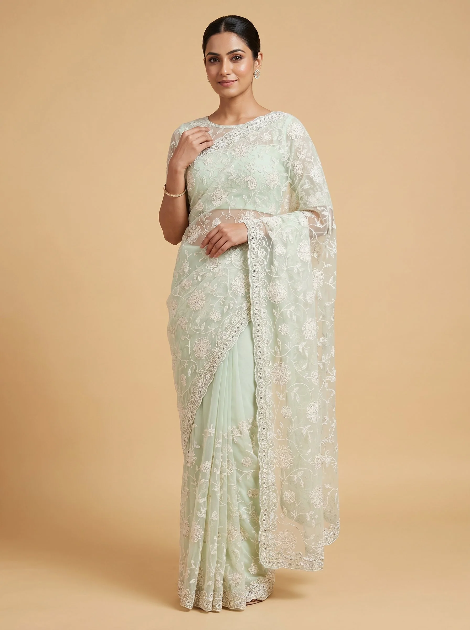 Powder Green Charm Saree