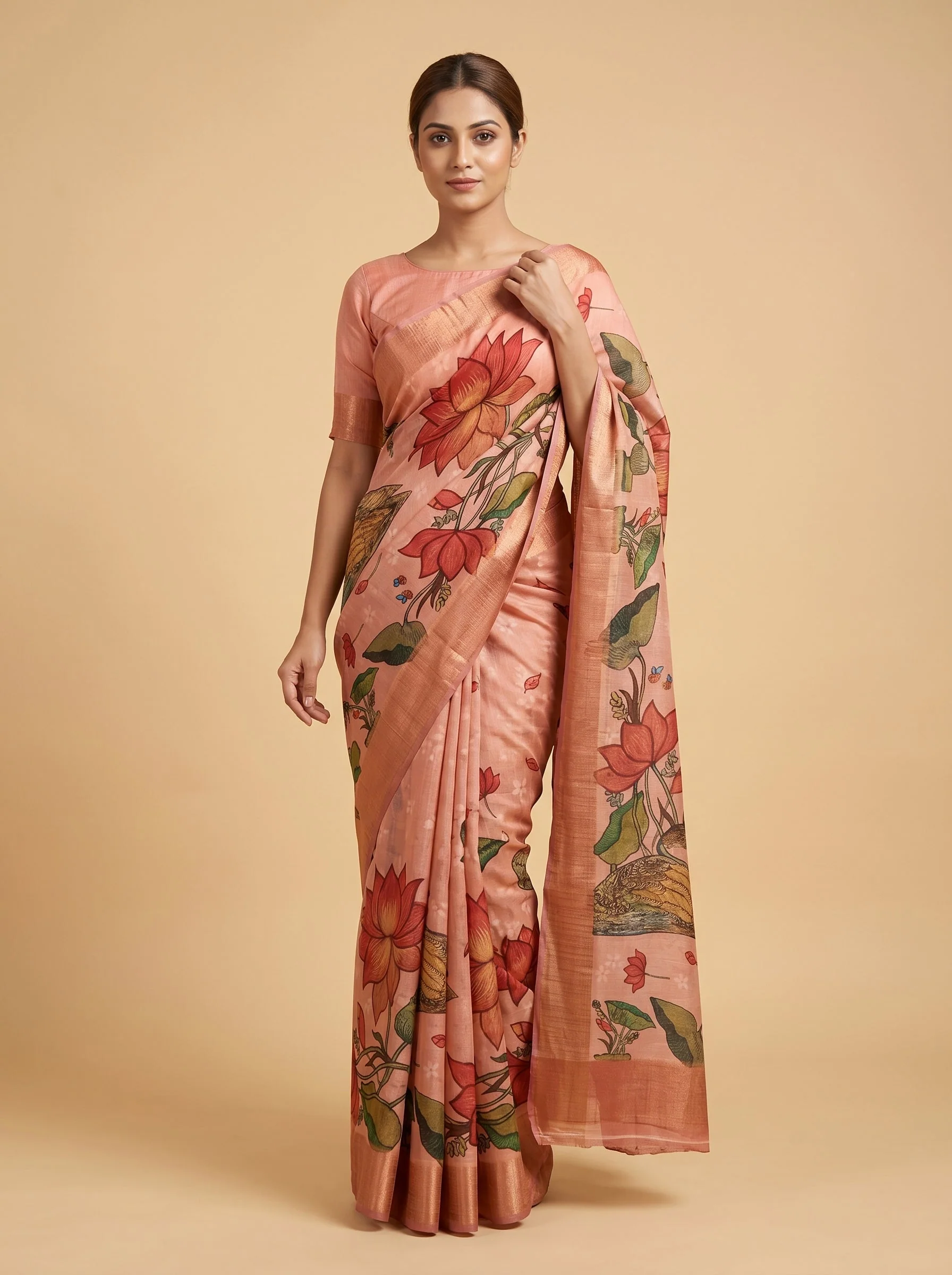 Printed Blush Pink Saree