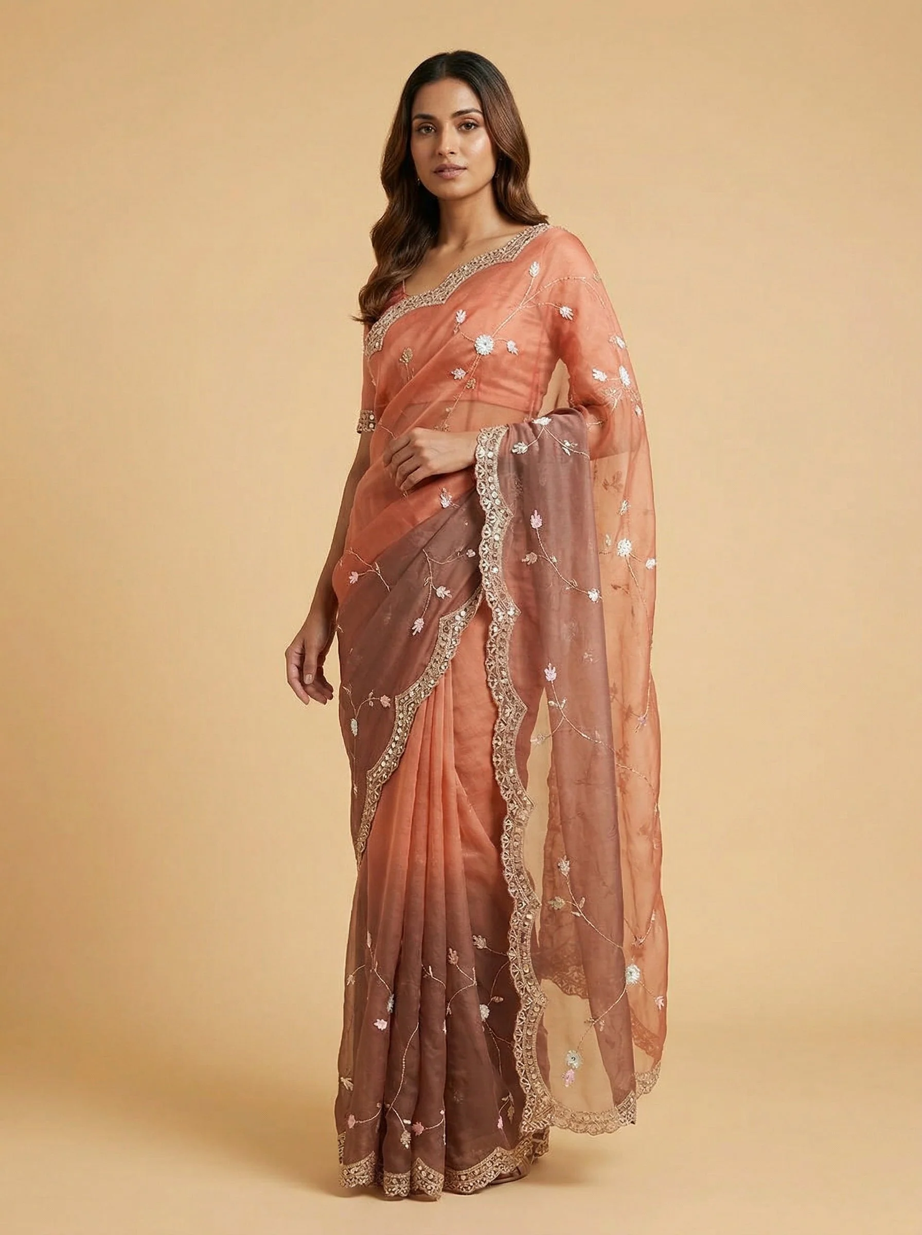 Prism Multi Embroidered Saree