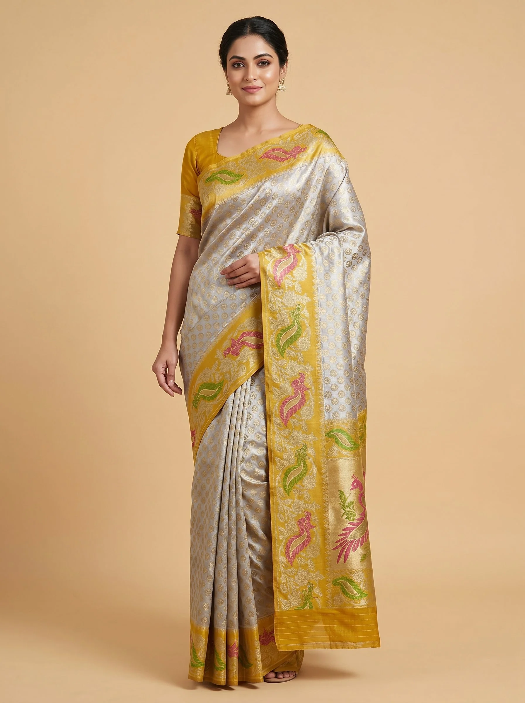 Pure Gold Elegance Handloom Saree