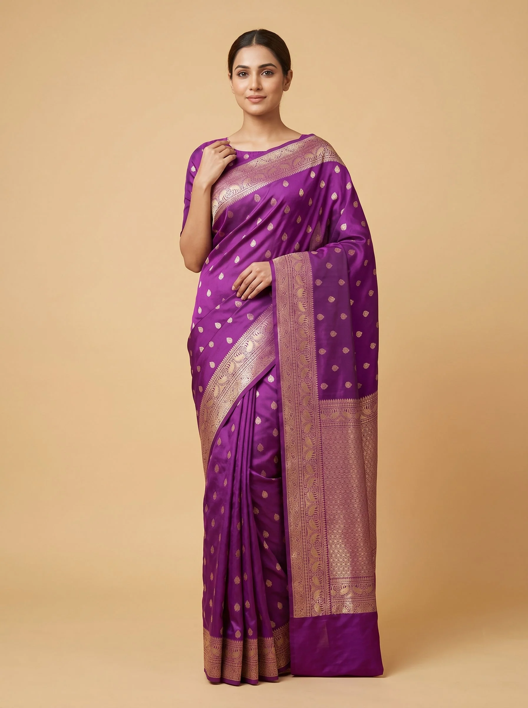 Purple Amethyst Poise Handloom Saree