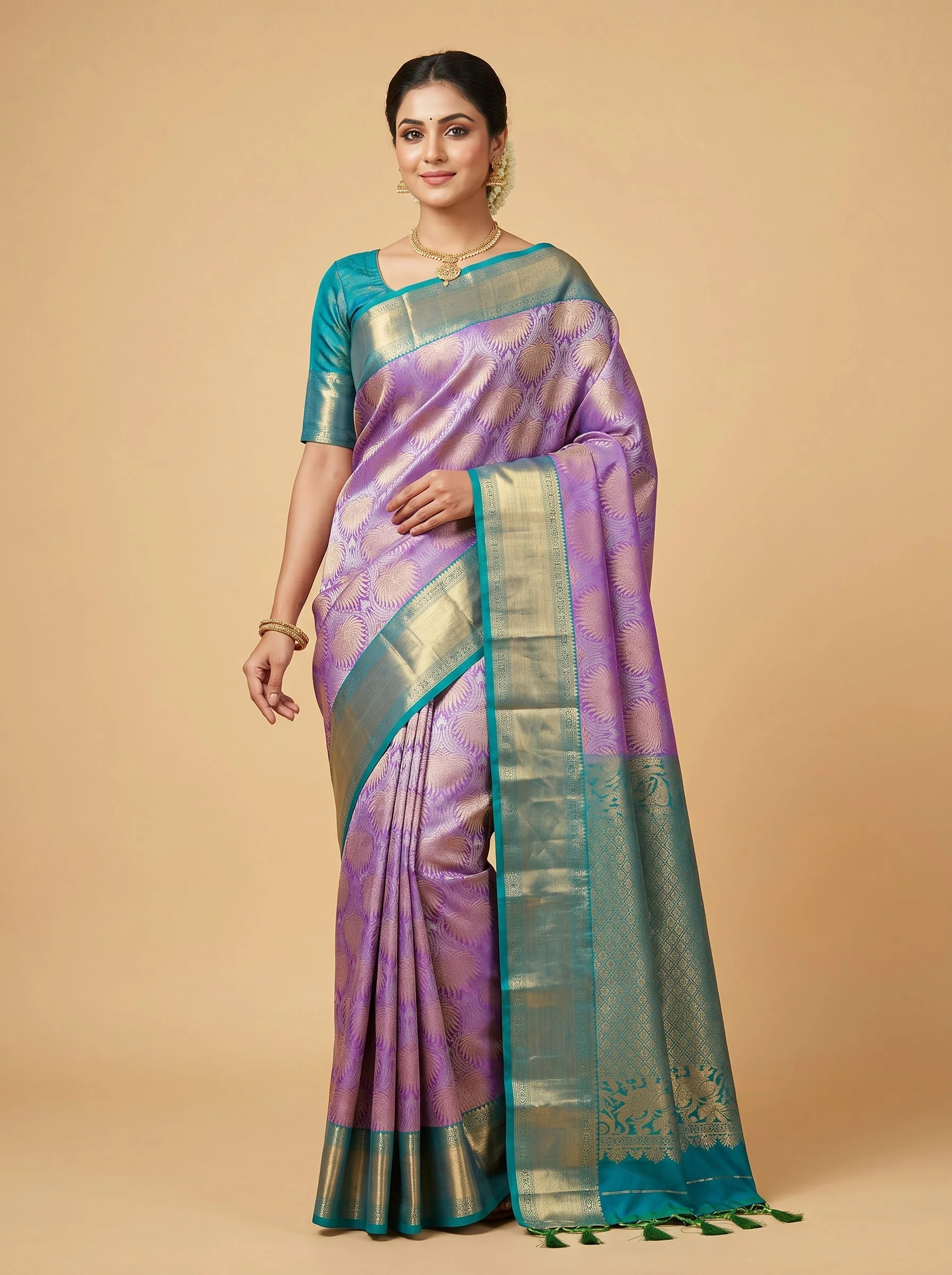 Purple Bold Handloom Saree