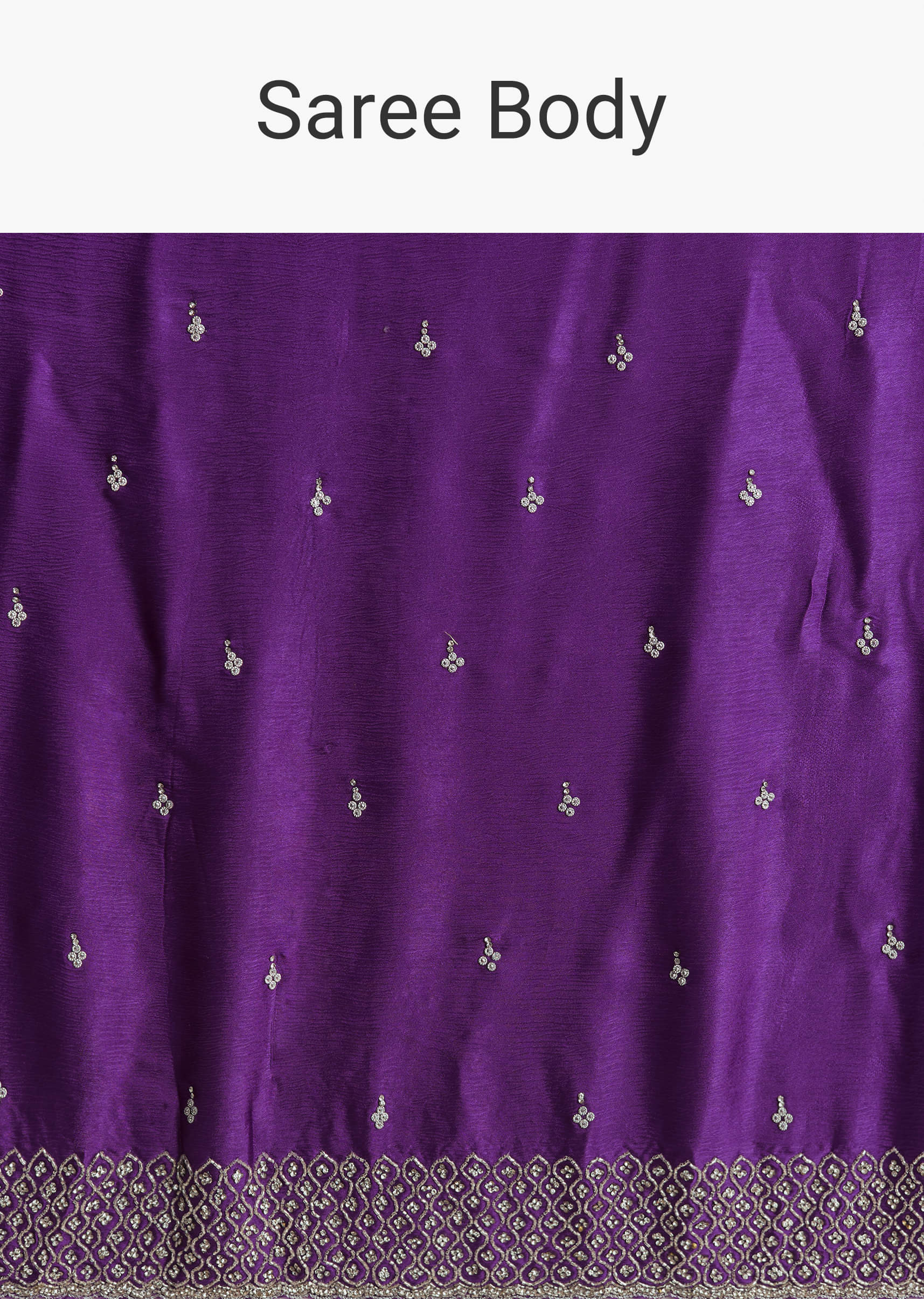 Purple Chinon Saree With Stone And Sequin Embroidery - Image 8