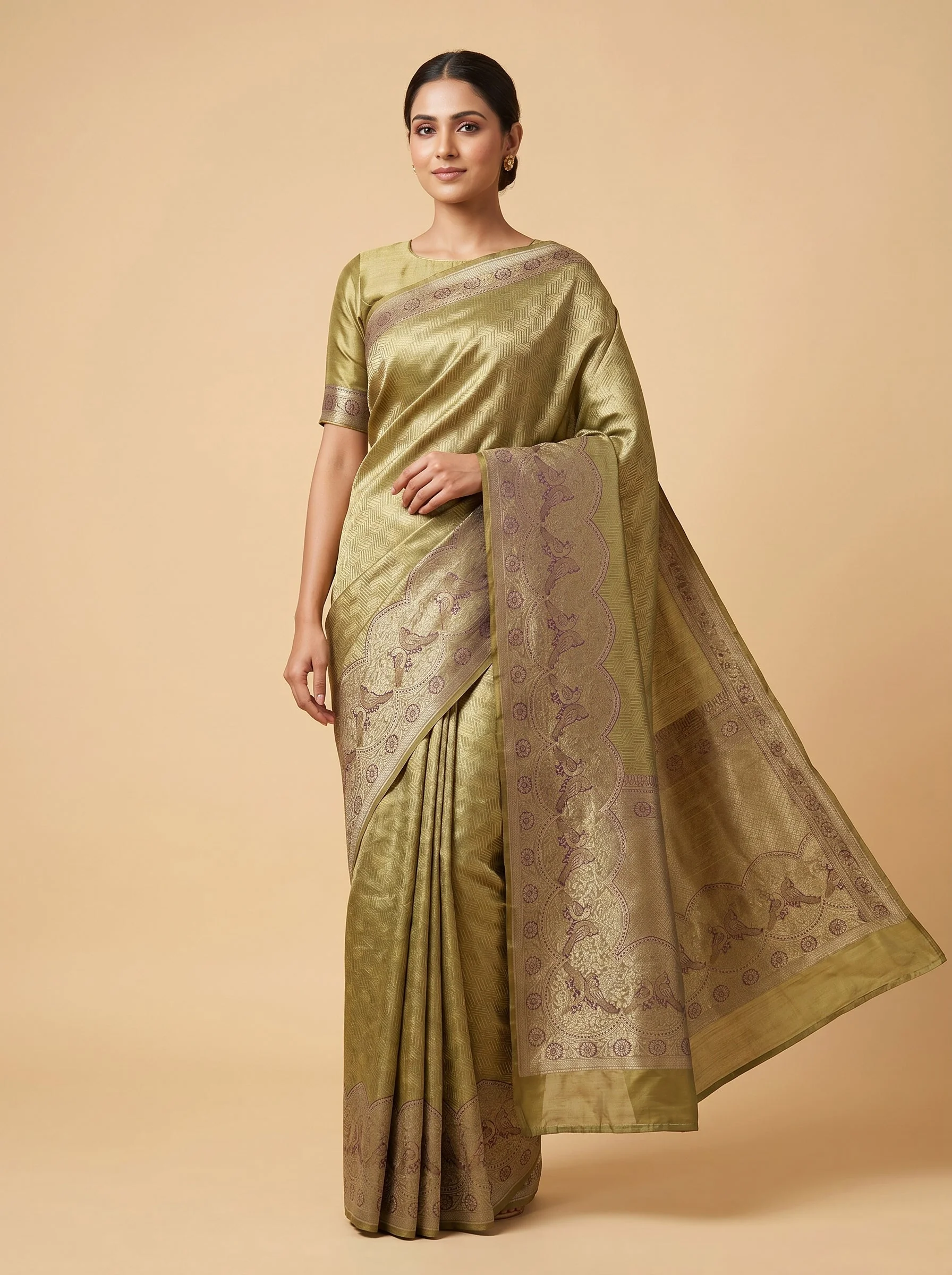 Purple Classic Drape Handloom Saree
