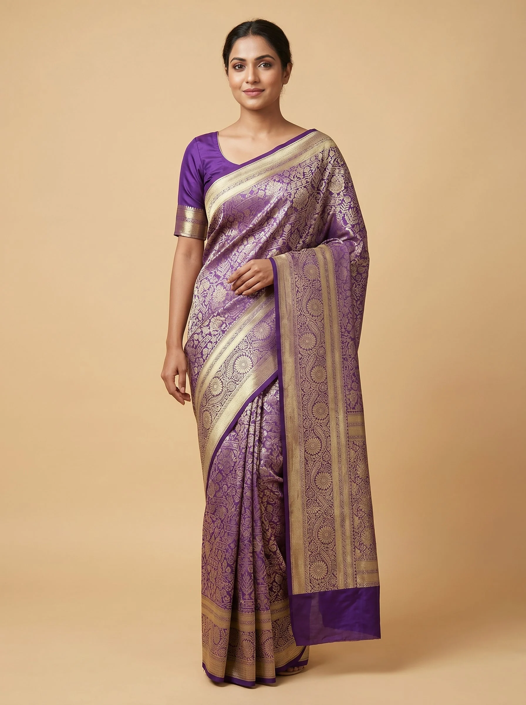 Purple Crown Aura Handloom Saree