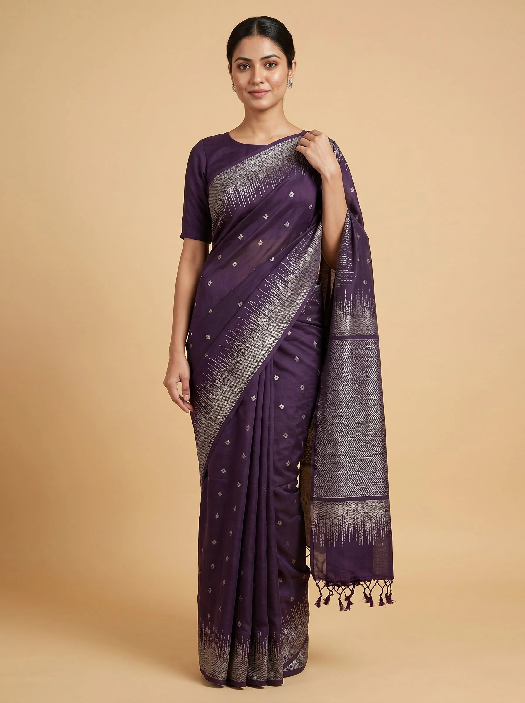 Purple Deep Weave Handloom Saree