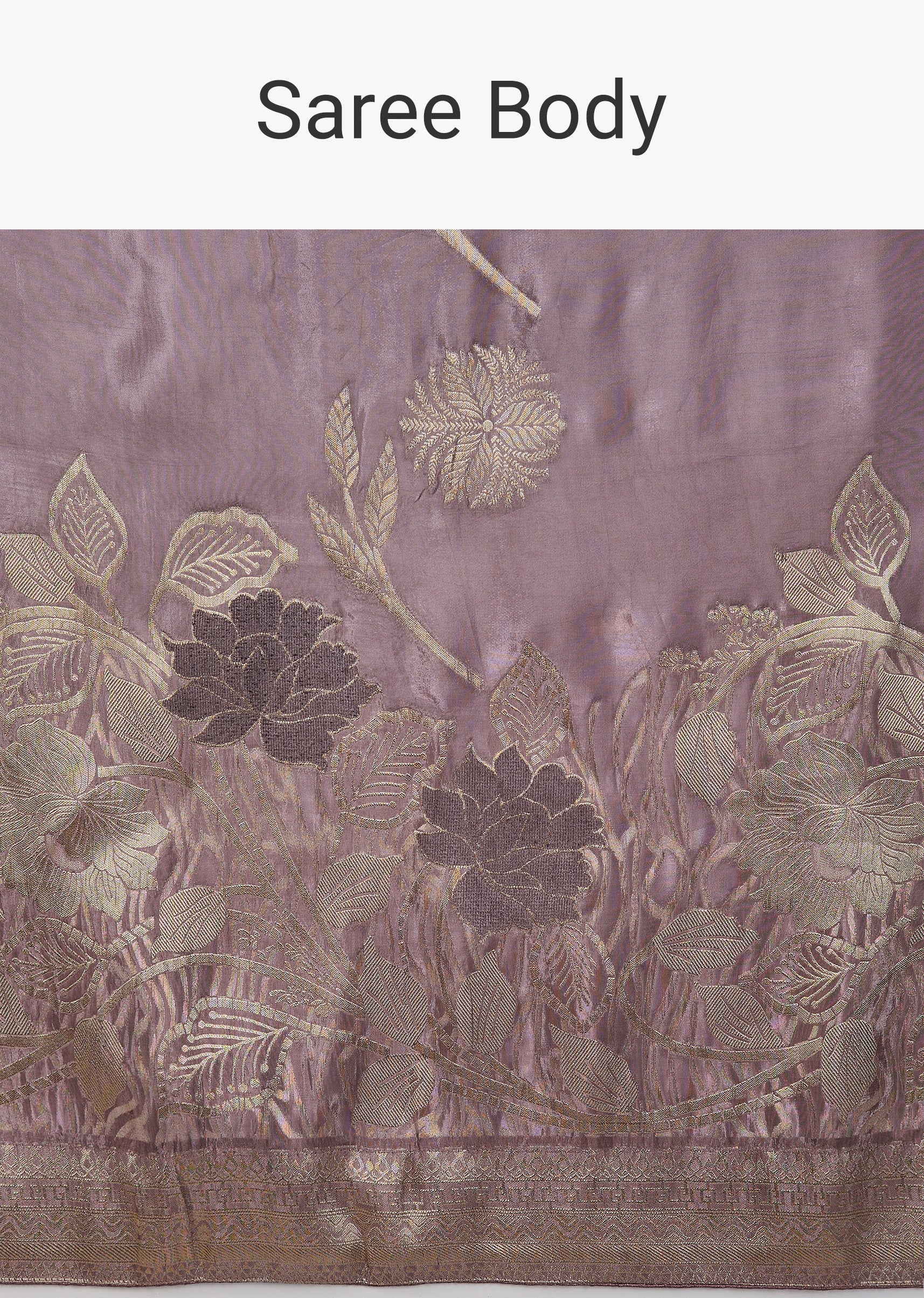 Purple Dola Silk Zari Woven Saree - Image 9