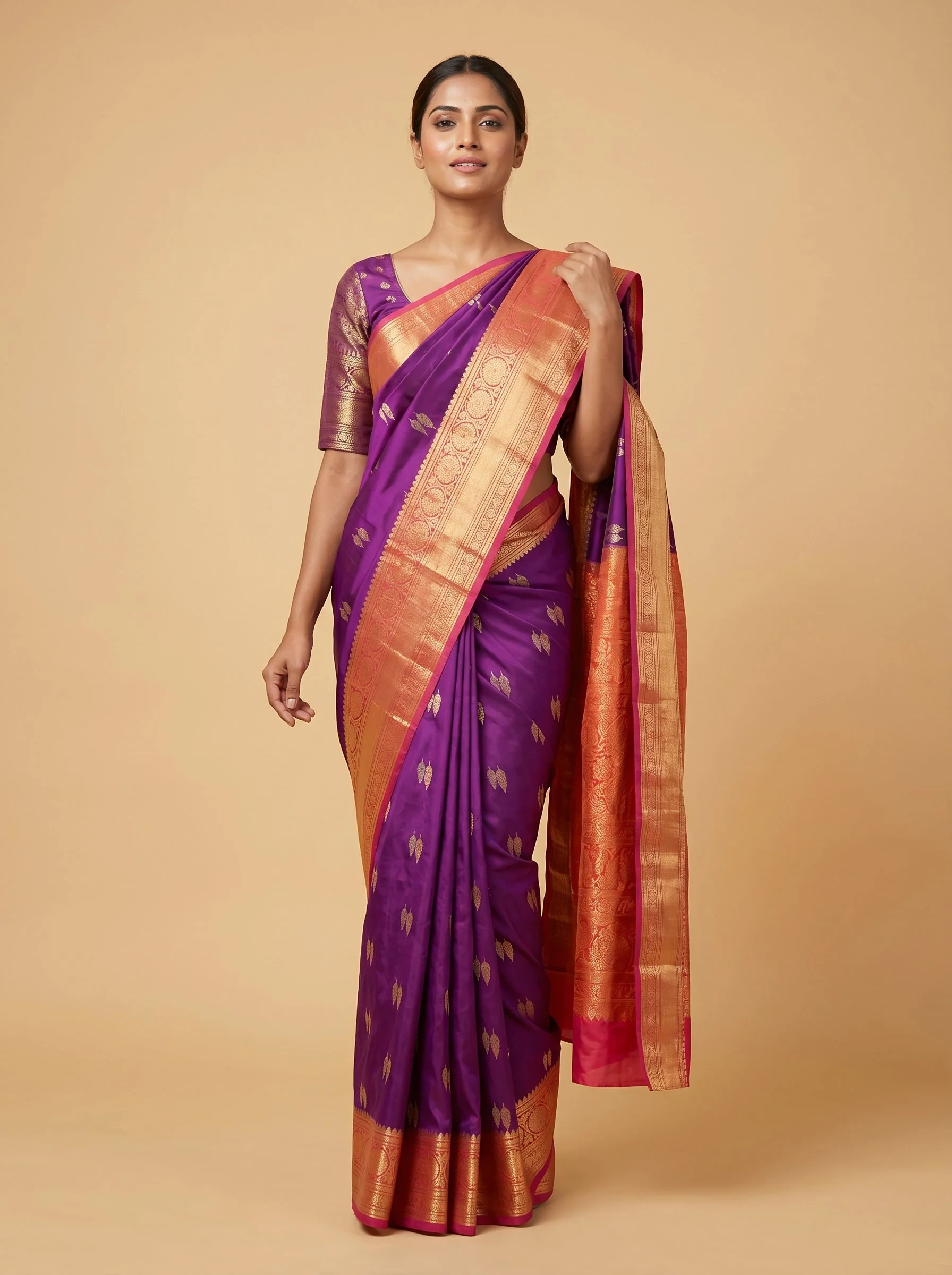 Purple Elegant Handloom Saree