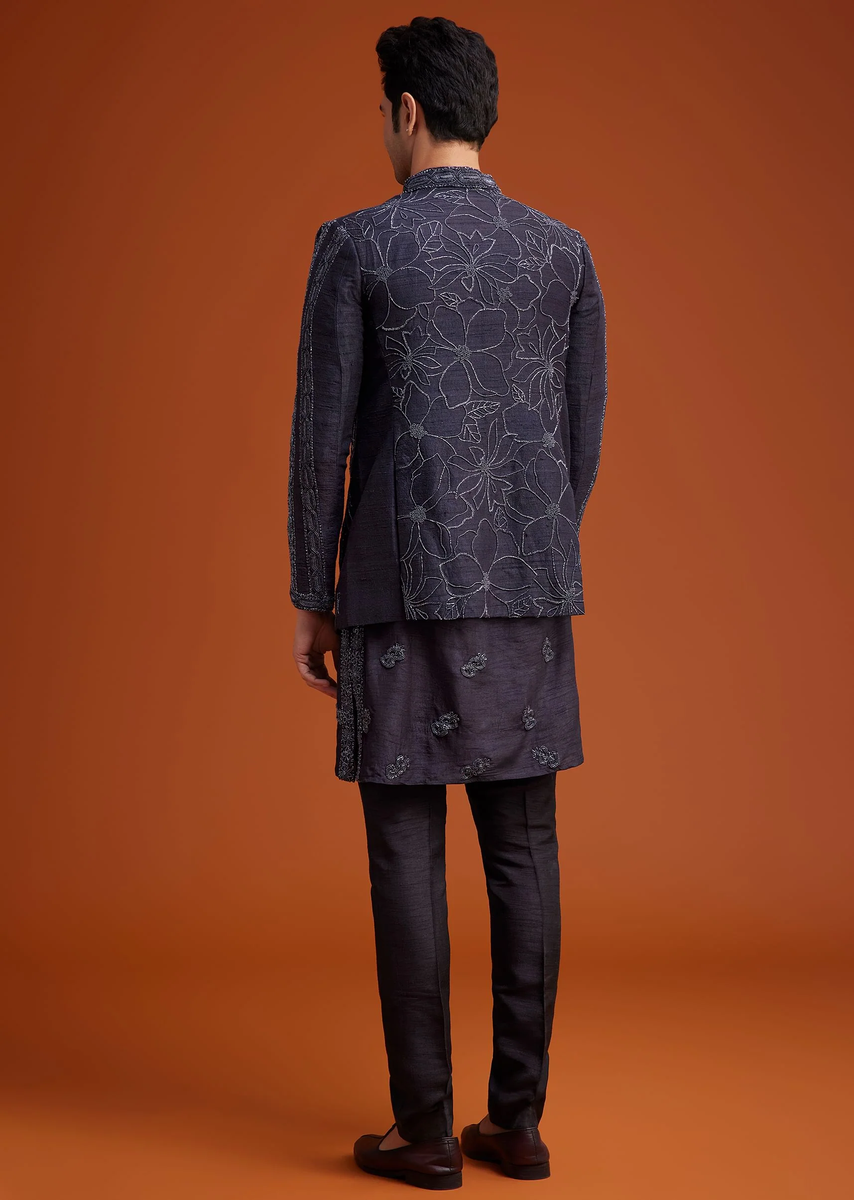 Purple Embroidered Jodhpuri Set - Image 5