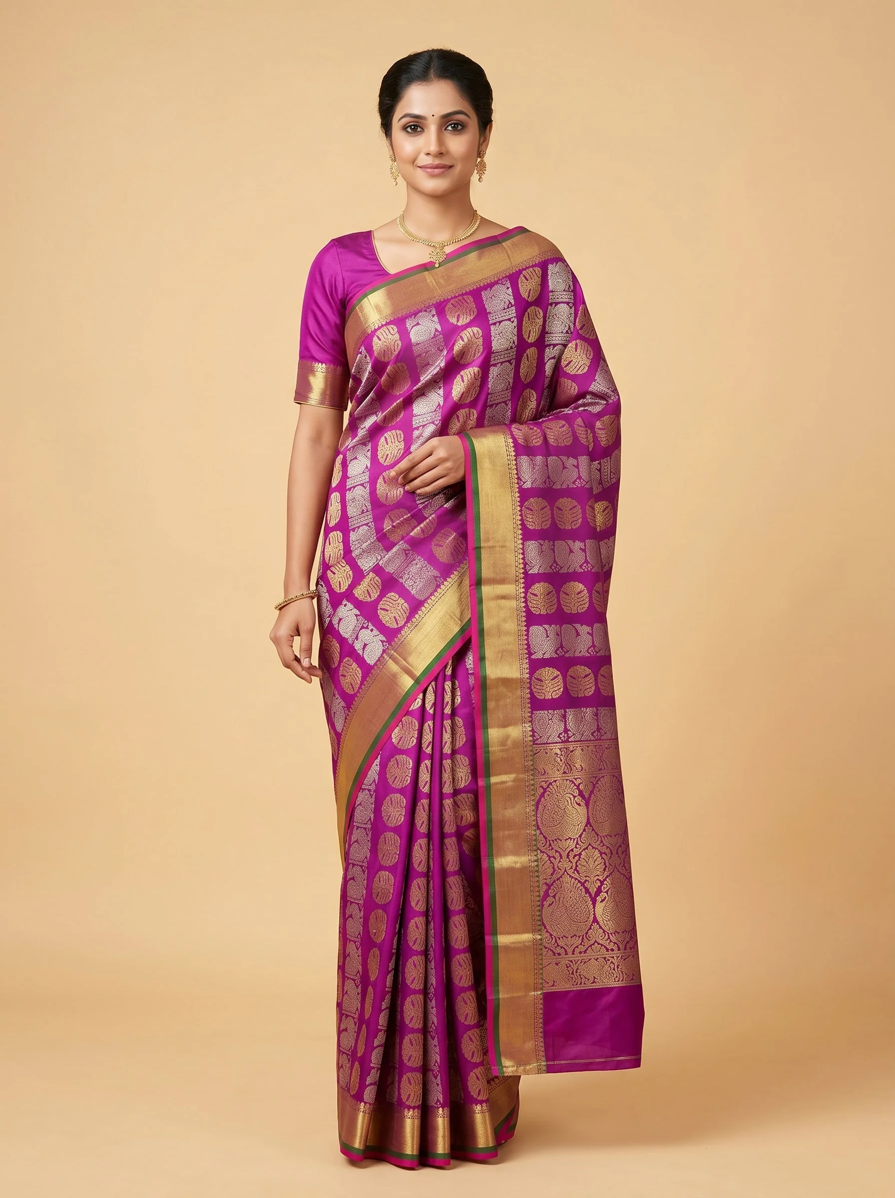 Purple Enduring Depth Handloom Saree