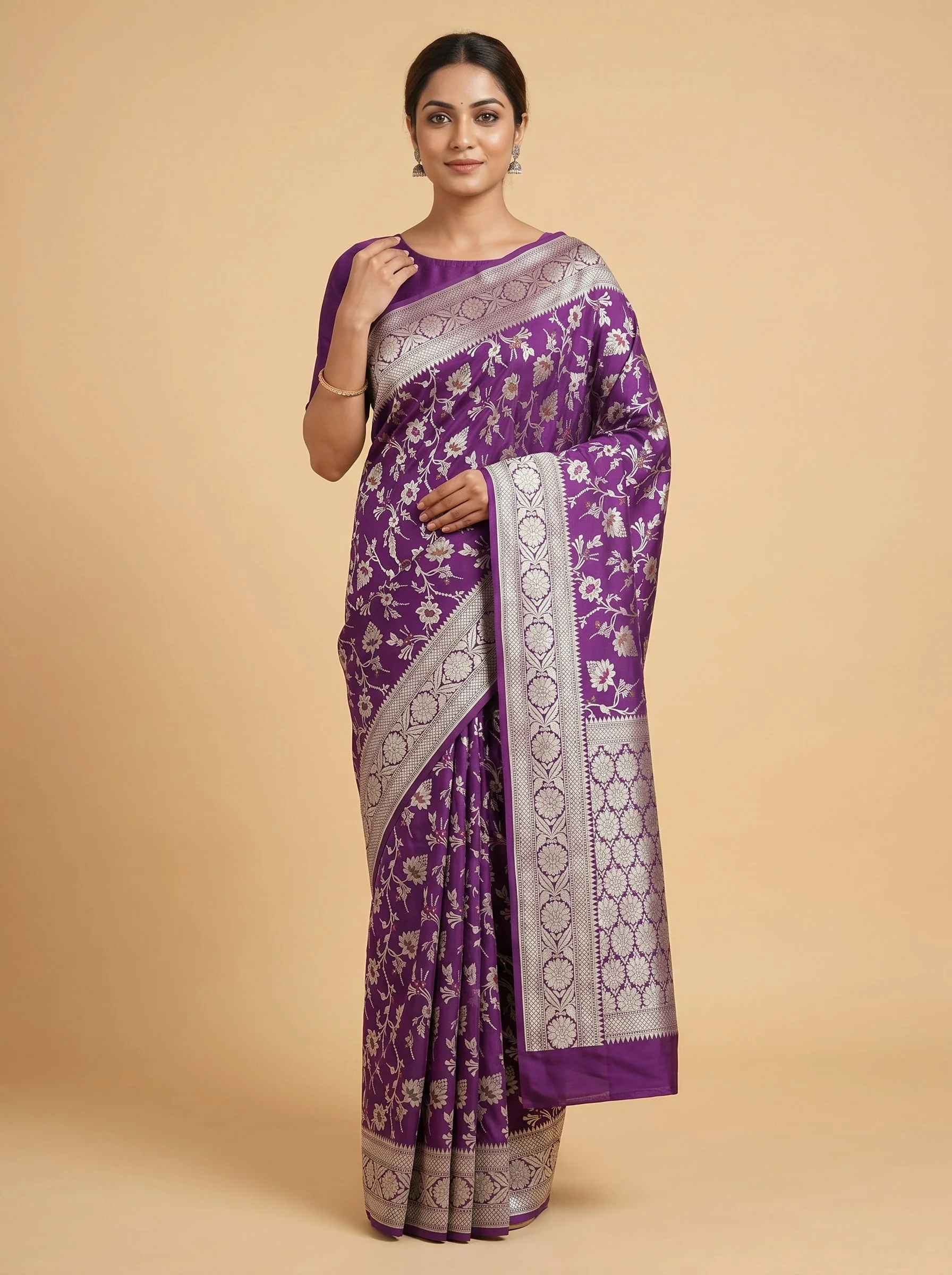 Purple Essence Luxe Handloom Saree