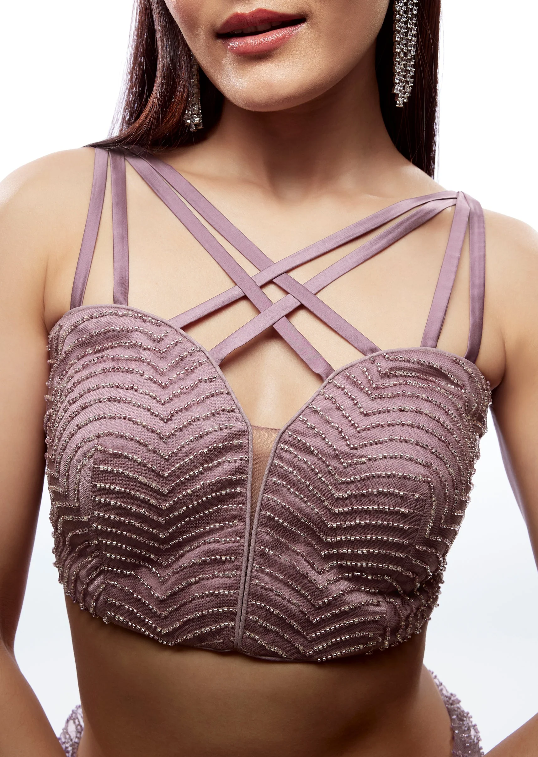 Purple Fancy Neckline Blouse - Image 2