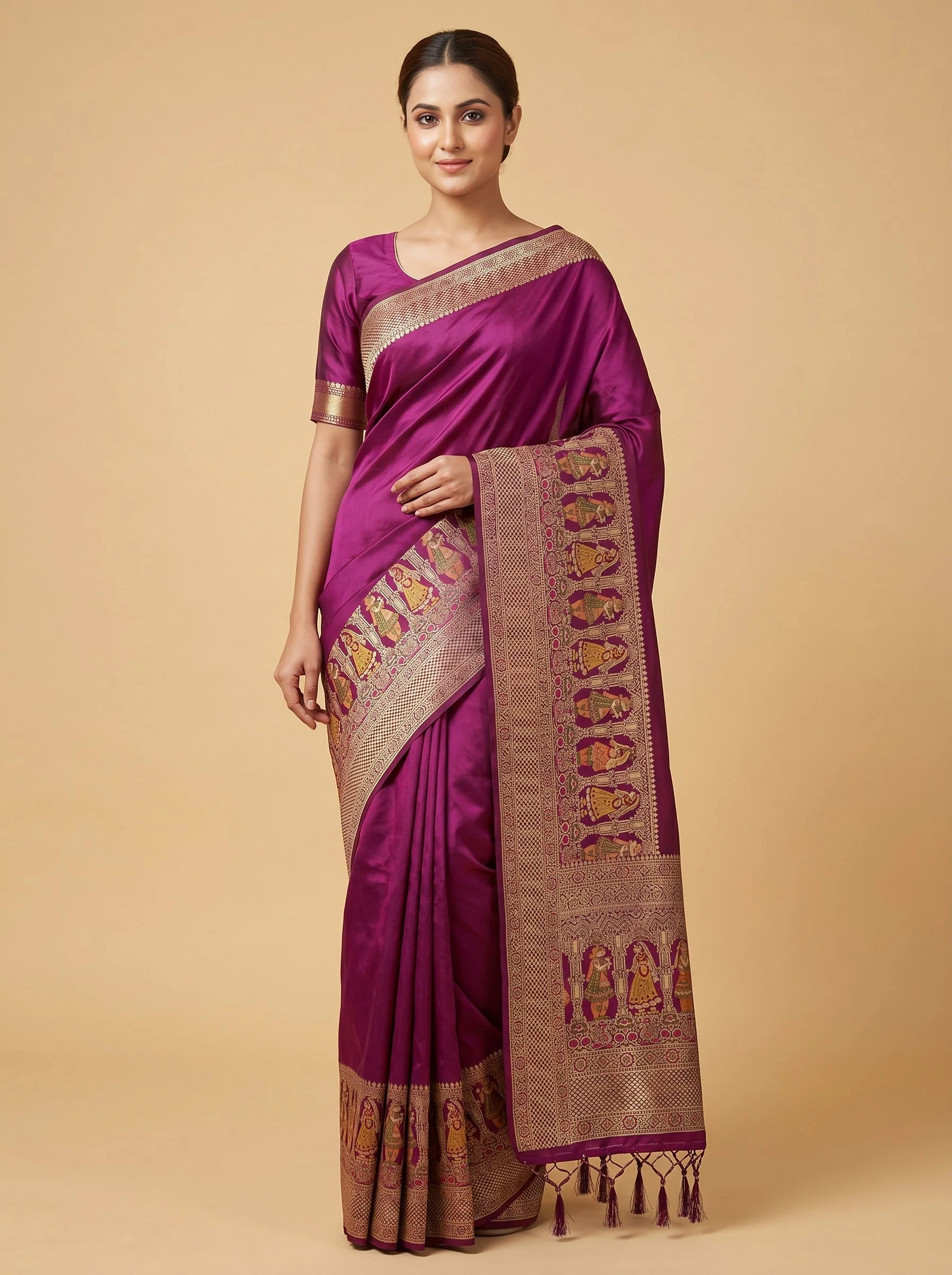 Purple Graceful Loom Handloom Saree