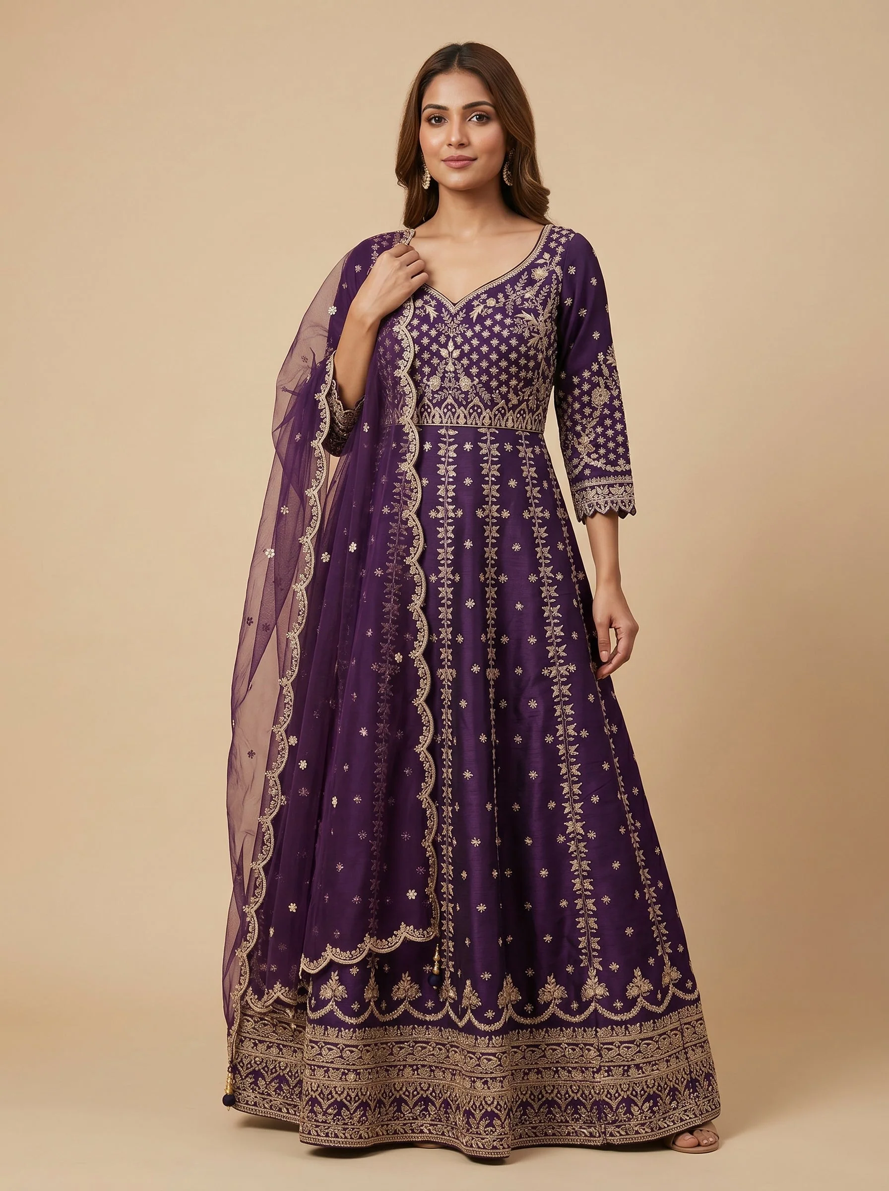 Purple Luxe Anarkali