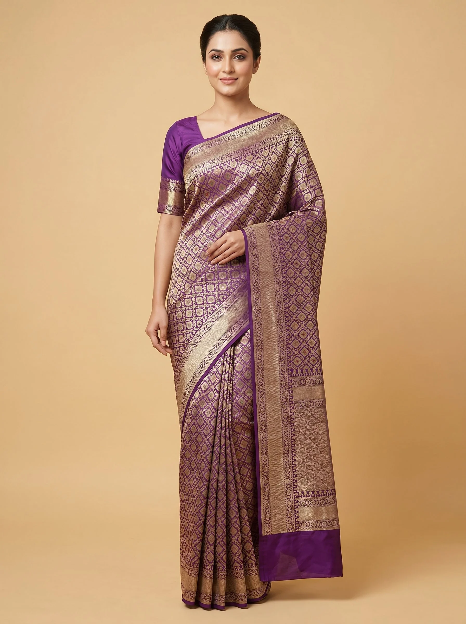 Purple Majestic Handloom Saree