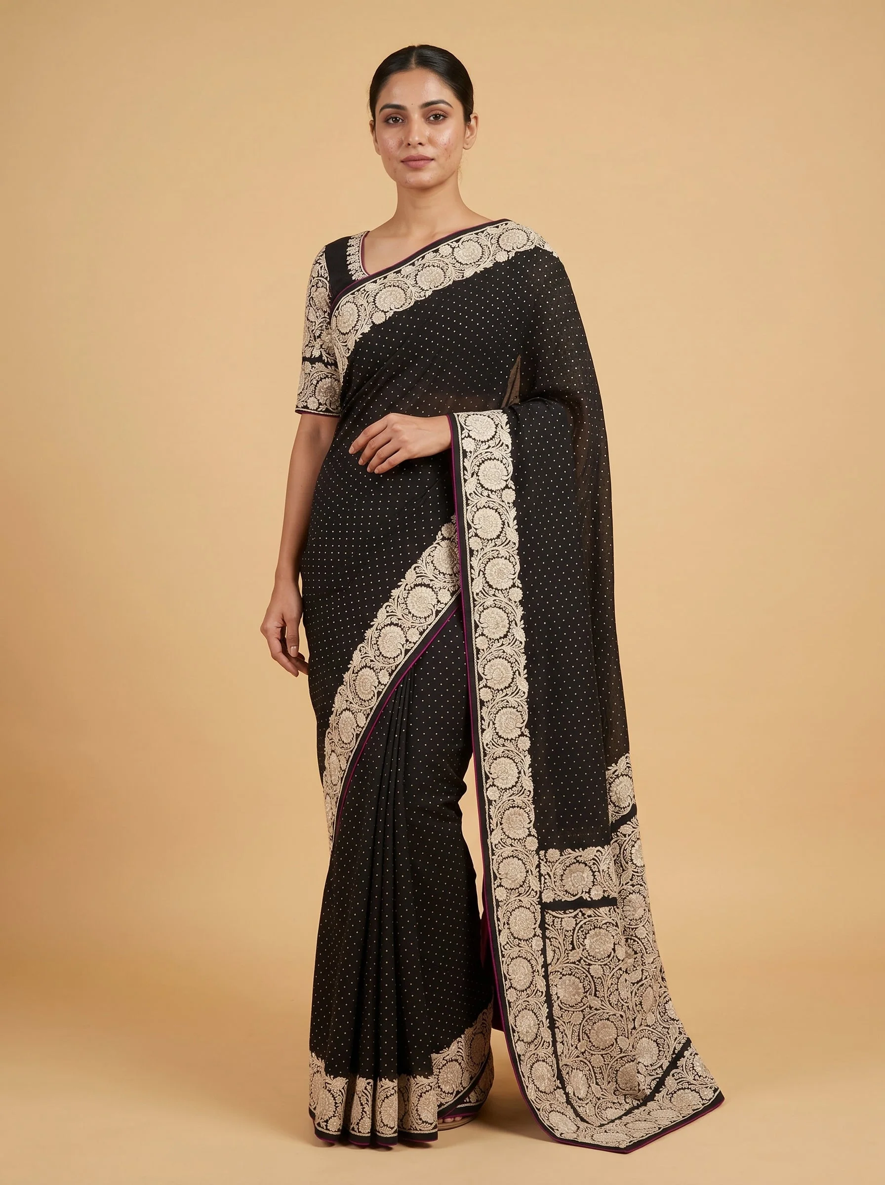 Purple Majestic Tone Handloom Saree