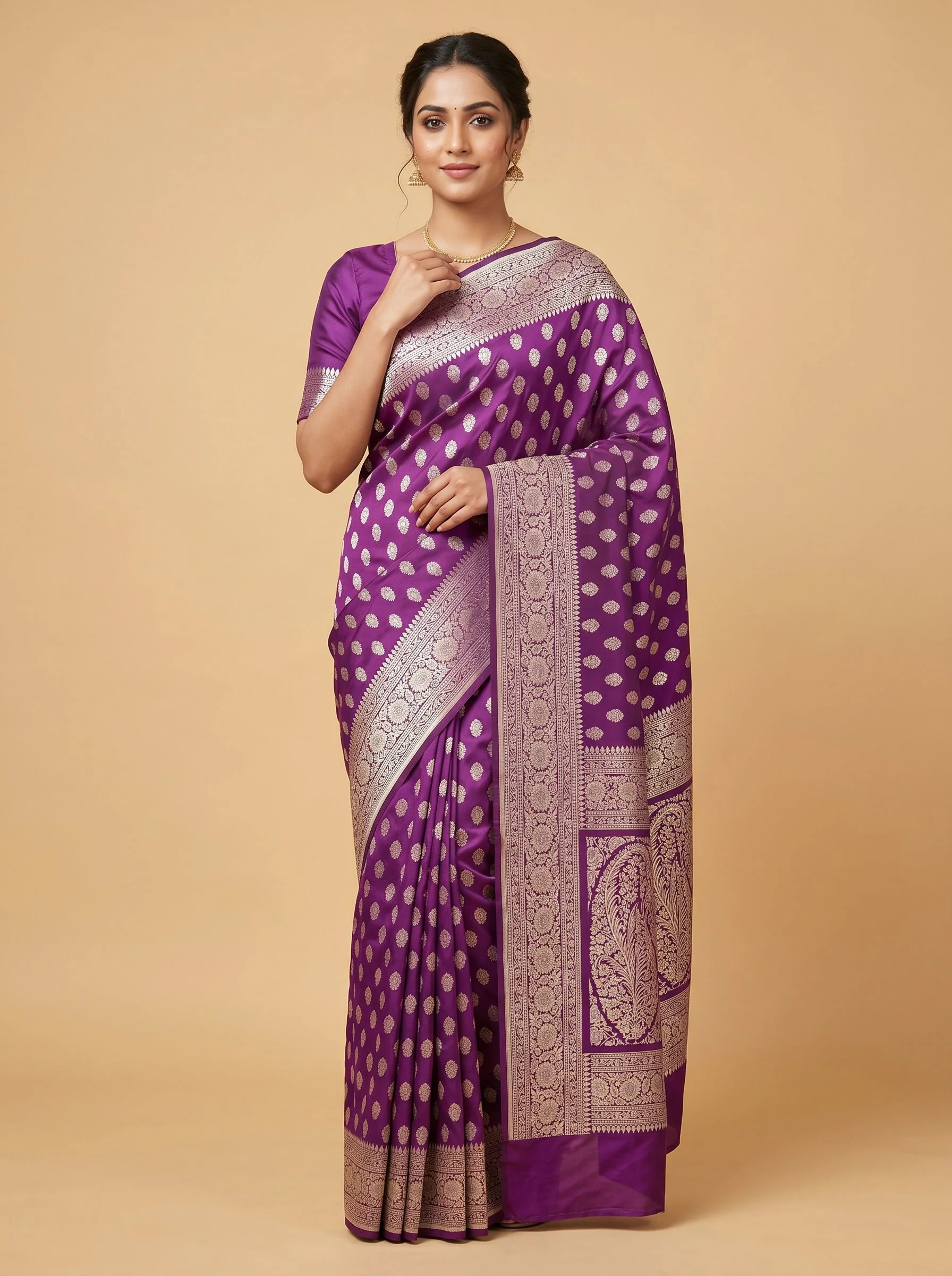 Purple Noble Drape Handloom Saree