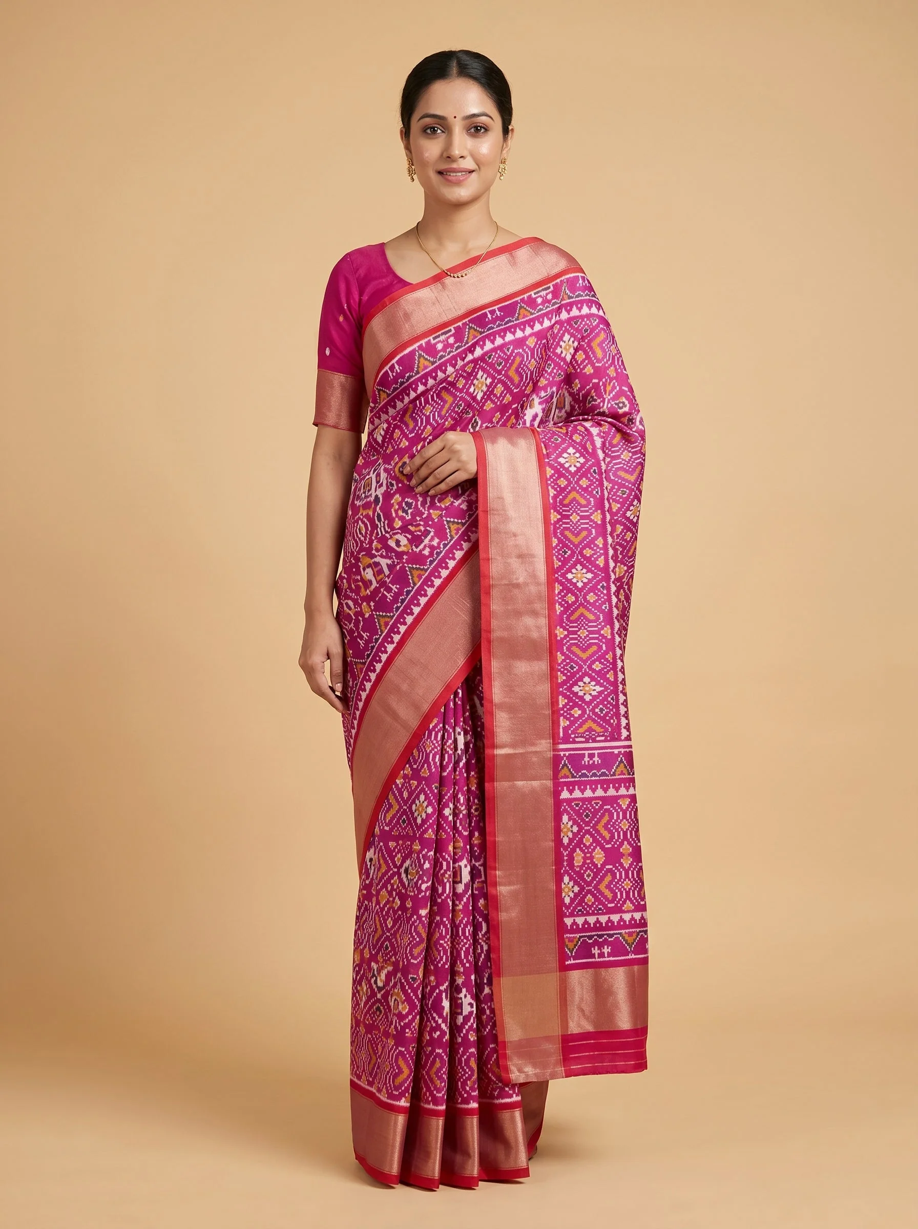 Purple Pink Dual Tone Handloom Saree
