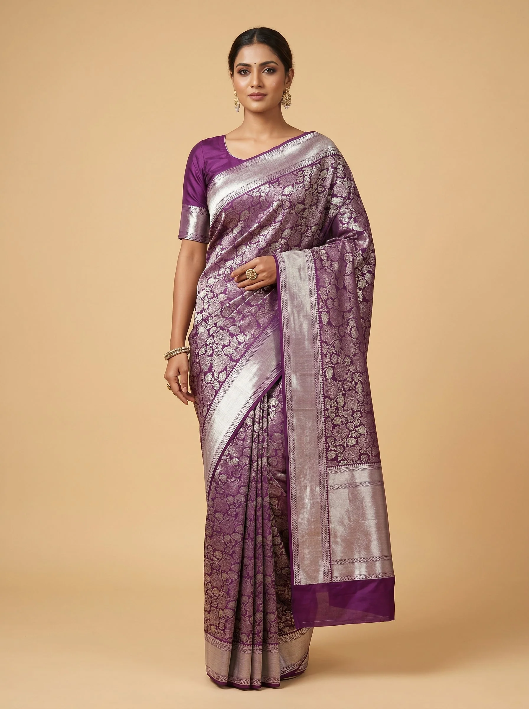 Purple Refined Loom Handloom Saree