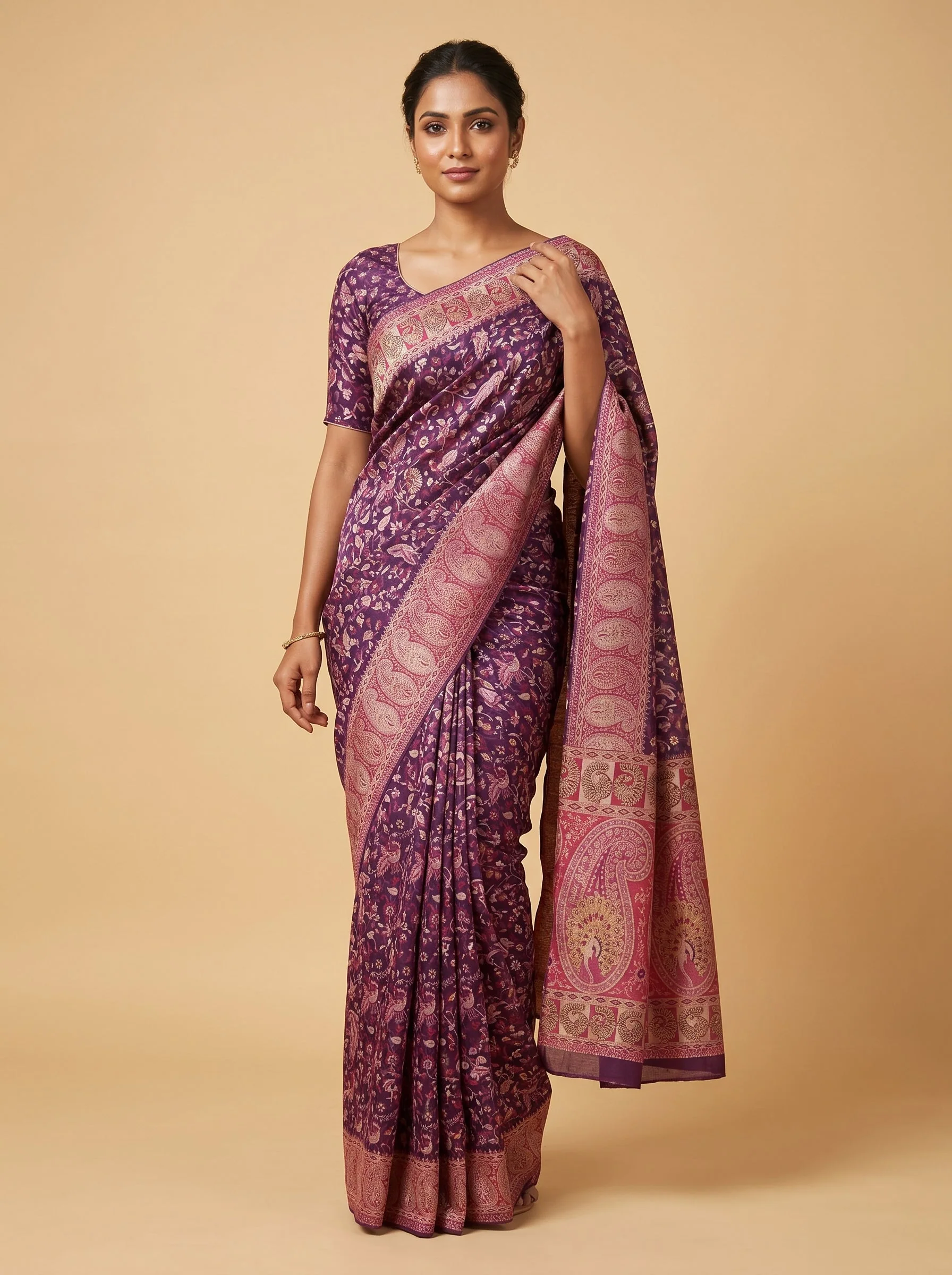 Purple Regal Drape Handloom Saree