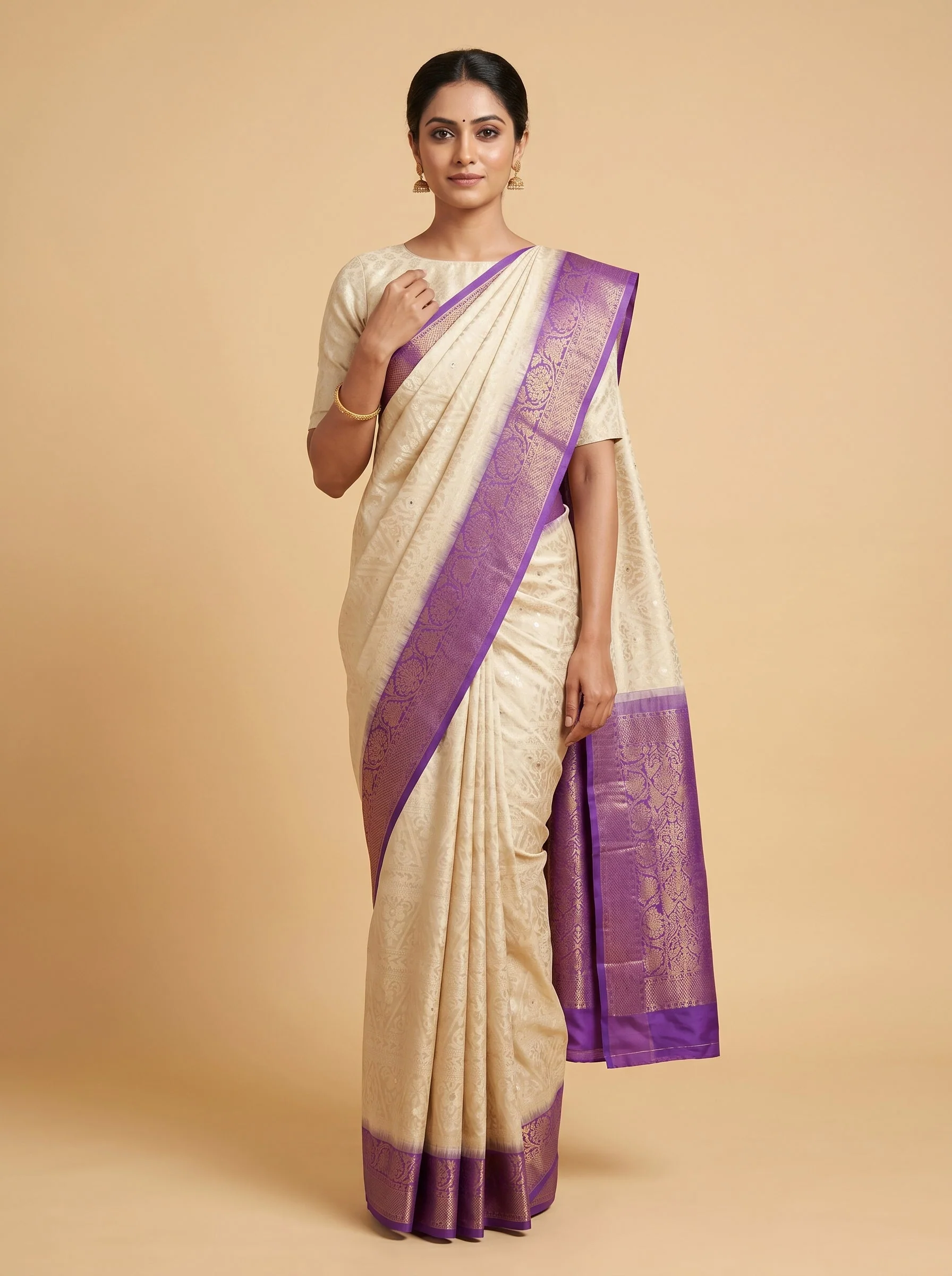 Purple Regal Thread Handloom Saree